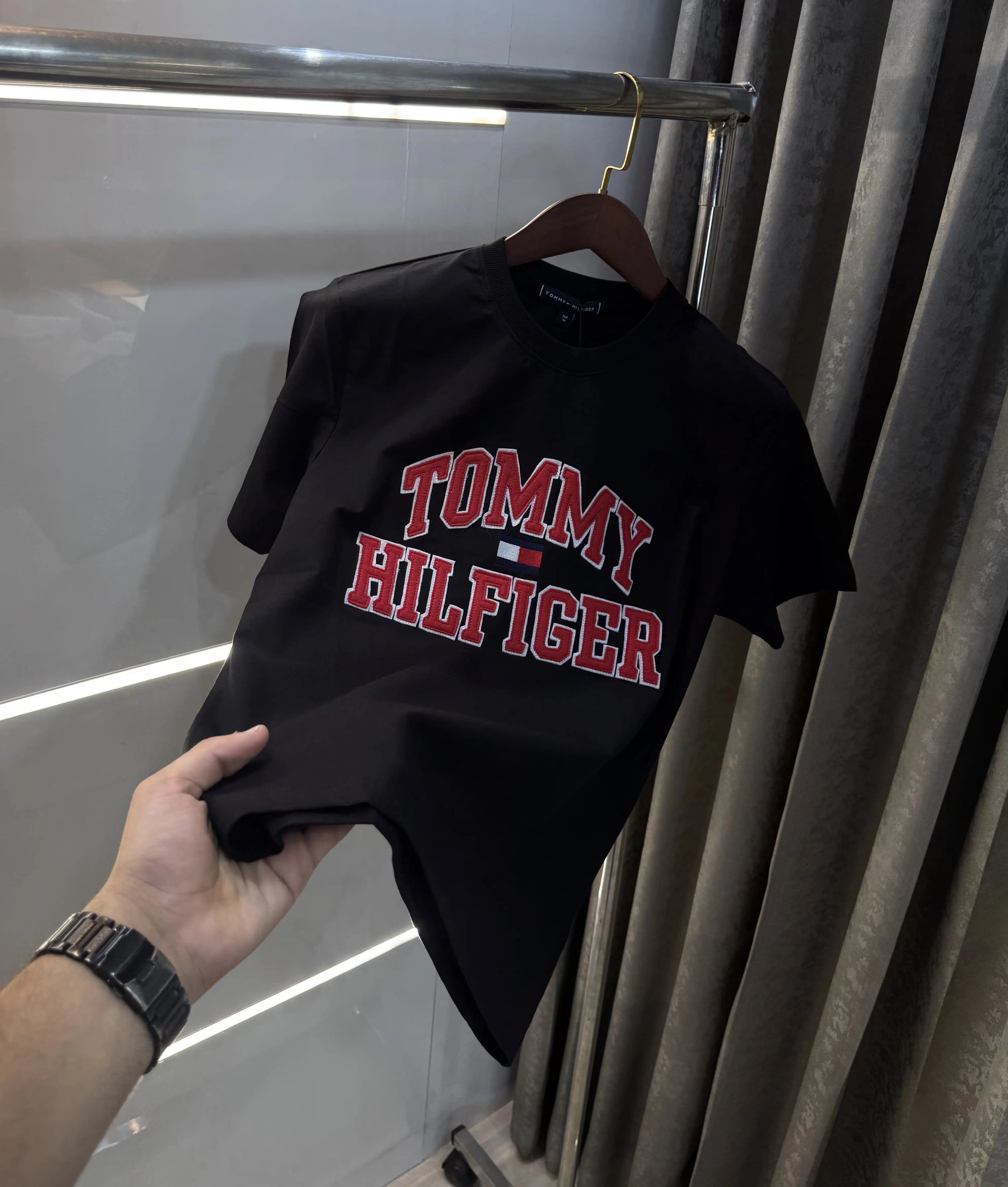 Tommy Hilfige r Black Embroidery Logo Premium T-Shirt