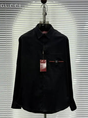 Gucc_i Pocket Signature Patched Imported Partywear Shirt With Og BoX & Bag (DN 502)