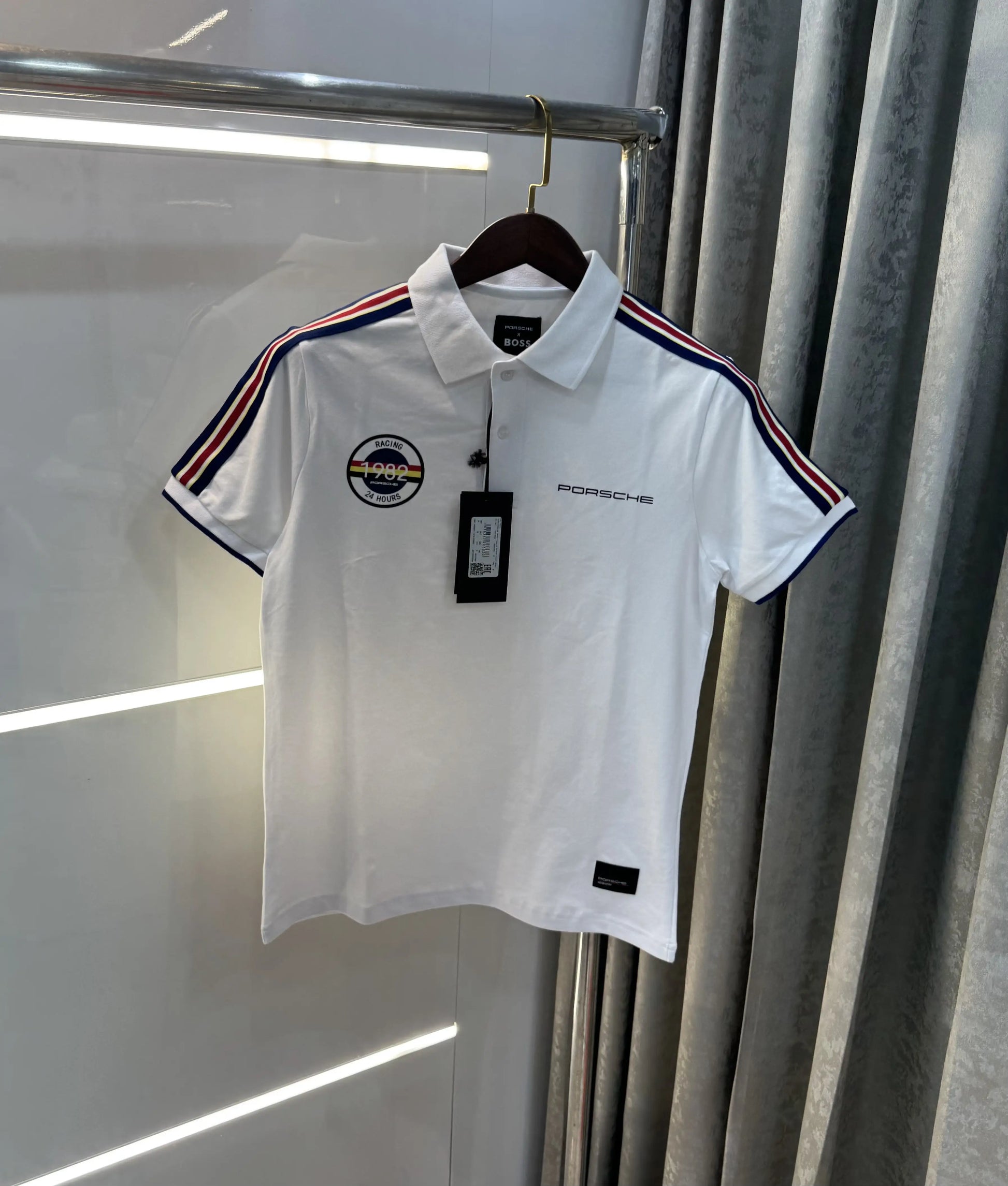 Hugo  Bos s X Porsche White Logo Work Premium Polo T-shirt