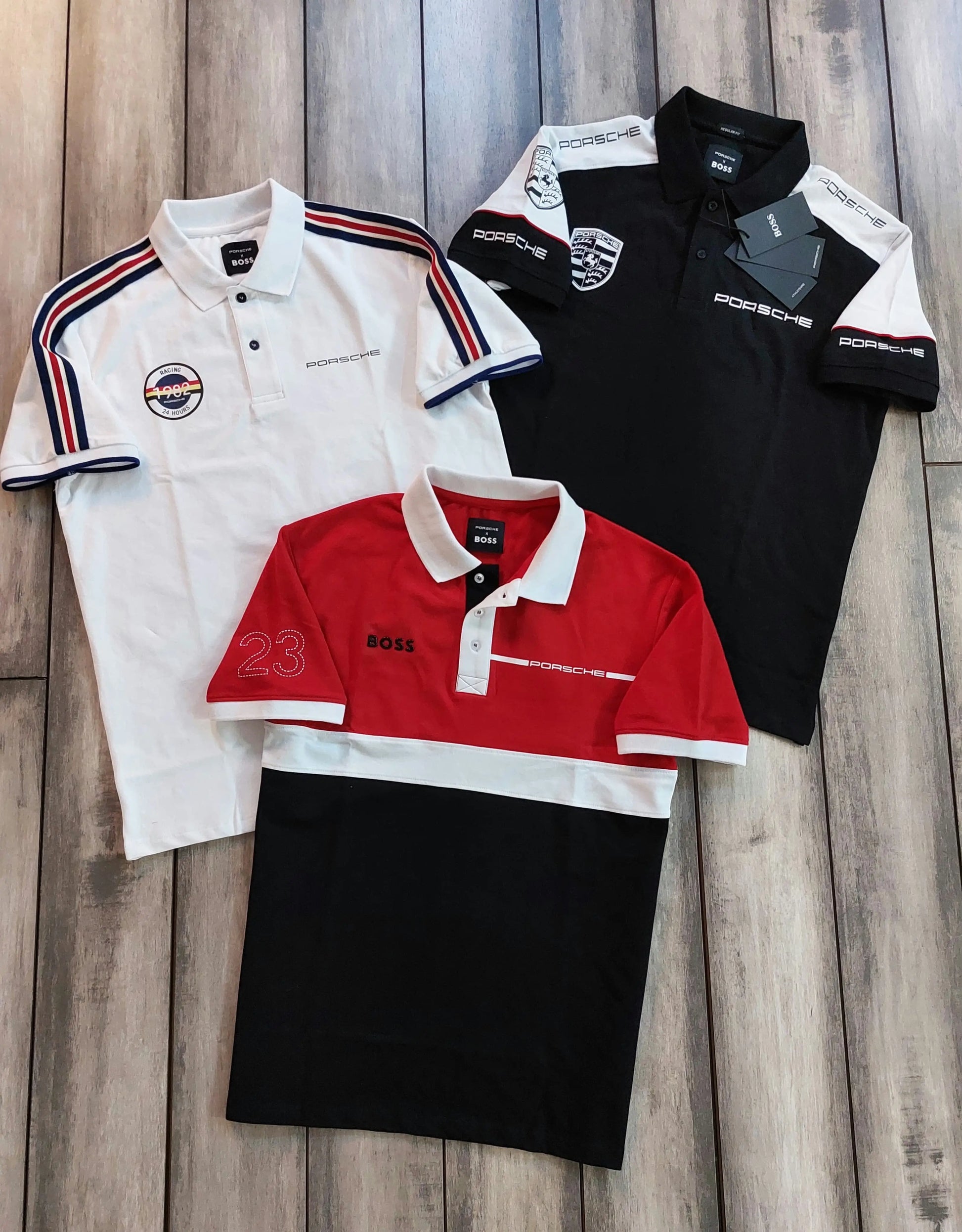 Hugo  Bos s X Porsche Black Logo Work Premium Polo T-shirt