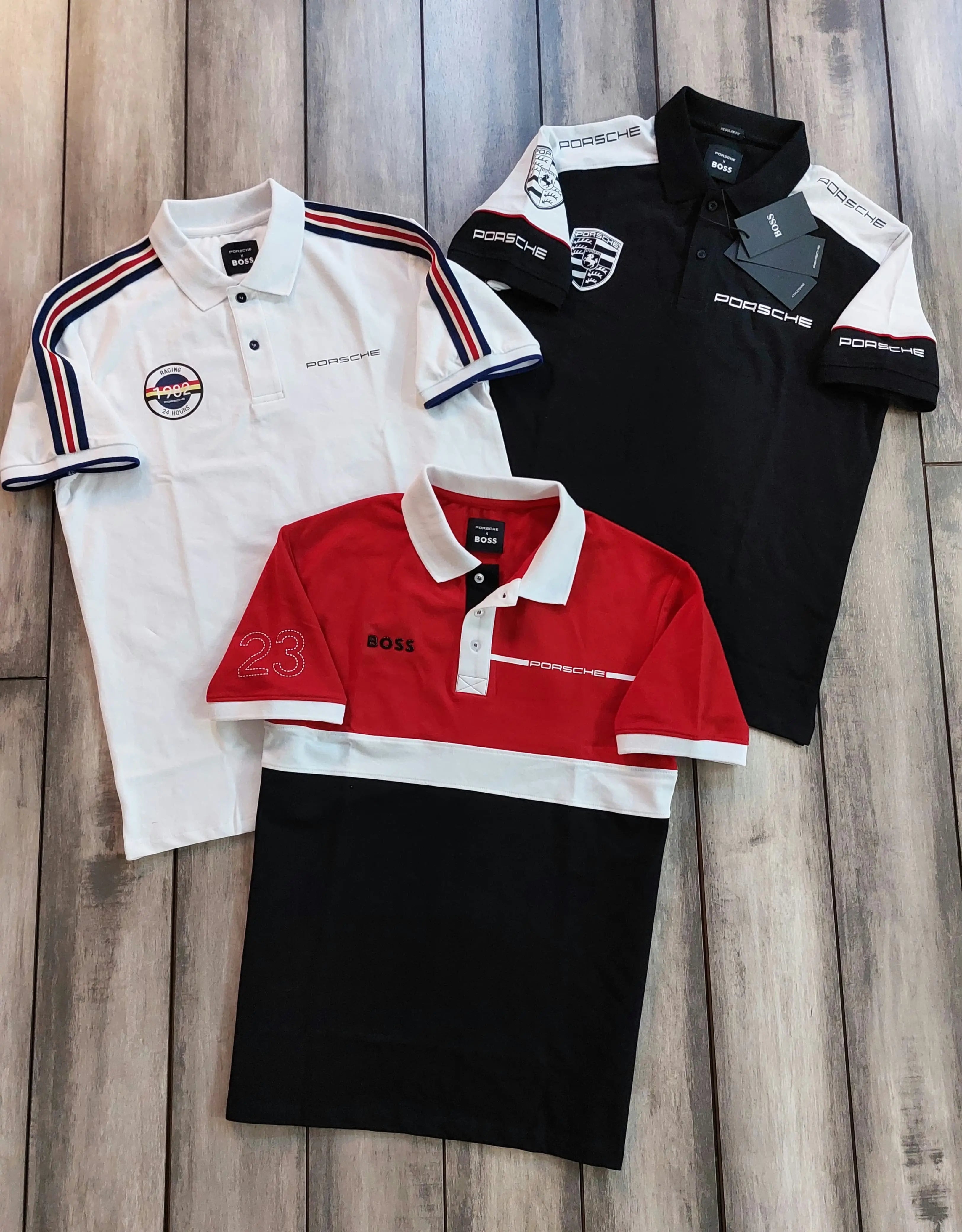Hugo  Bos s X Porsche Black Logo Work Premium Polo T-shirt