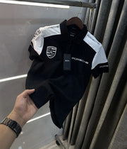 Hugo  Bos s X Porsche Black Logo Work Premium Polo T-shirt