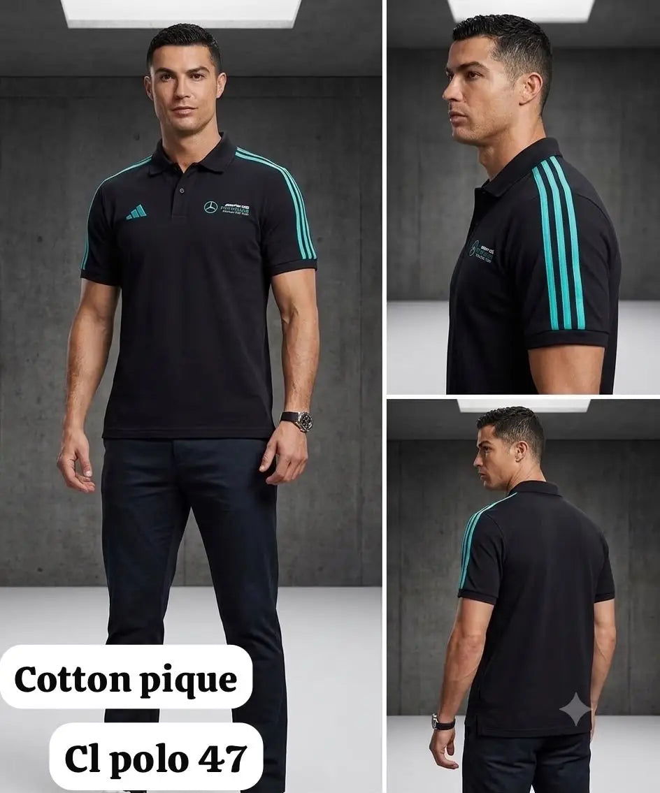 Adida s Black Premium Polo T-shirt