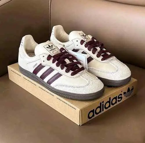 Adidass Samba OG Men s Wonder White Maroon With OG Box fix