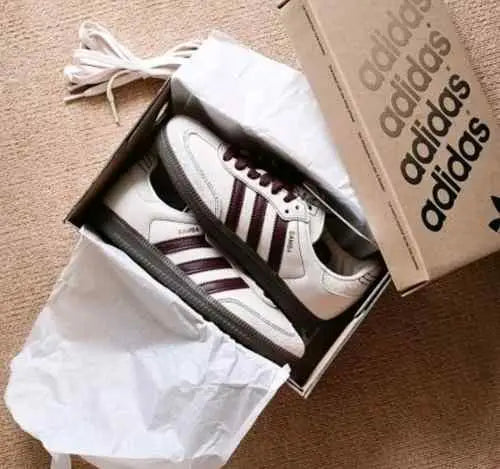 Adidass Samba OG Men s Wonder White Maroon With OG Box fix