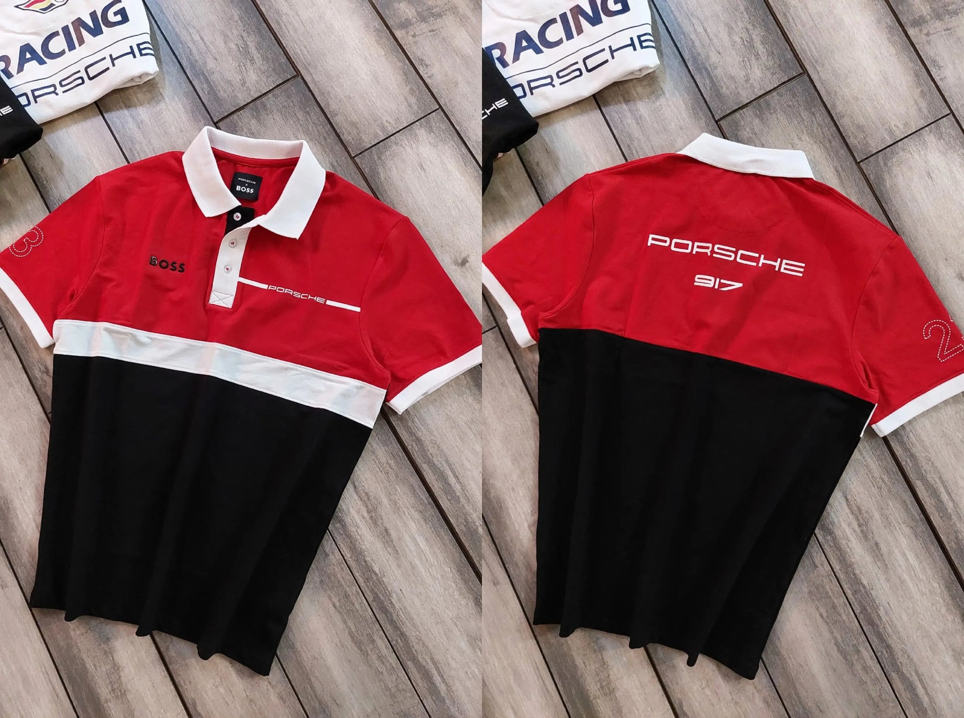 Hugo  Bos s X Porsche Red Logo Work Premium Polo T-shirt