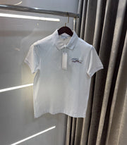 Lacost e White Embroidery Logo Premium Polo T-Shirt