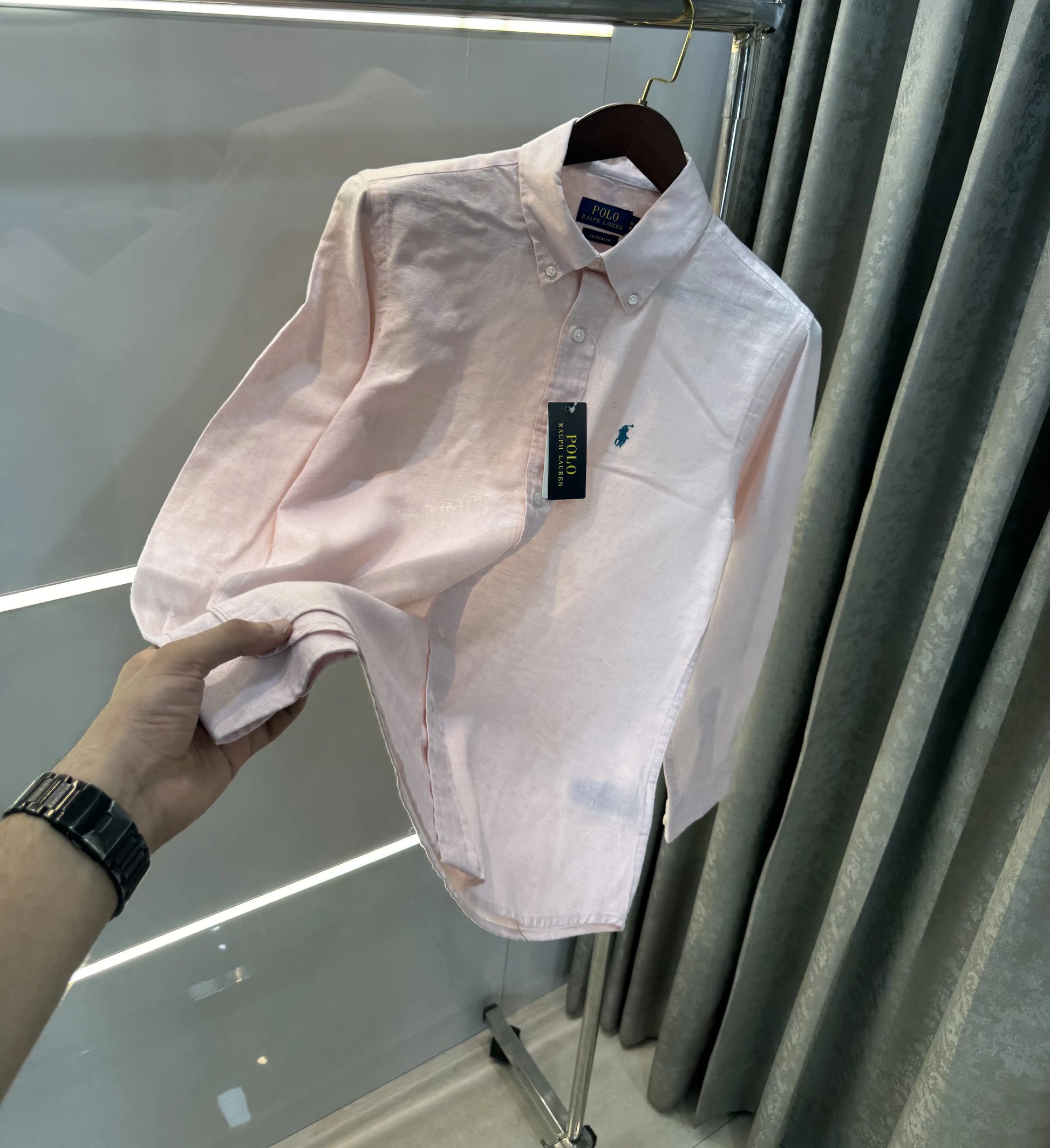 Ralph Lauren Pink Premium Linen Shirt