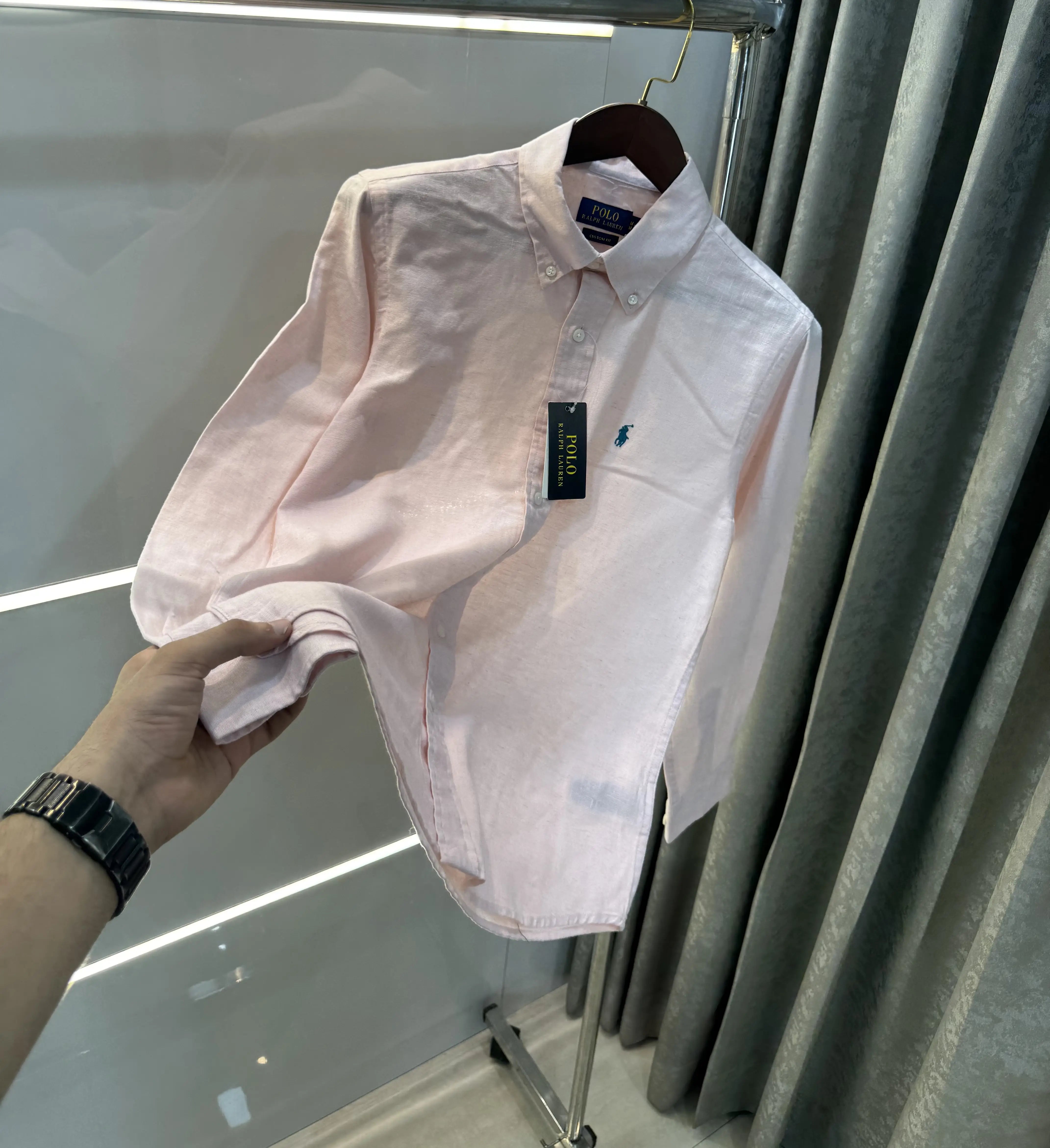 Ralph Lauren Pink Premium Linen Shirt