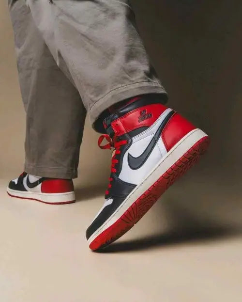 AIR JORDAN RETRO 1 OG BLACK TOE HIGH REIMAGINED