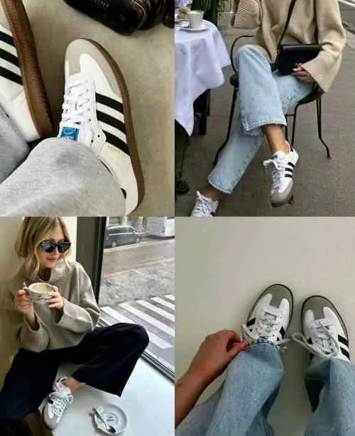 adidass samba white black for her fix
