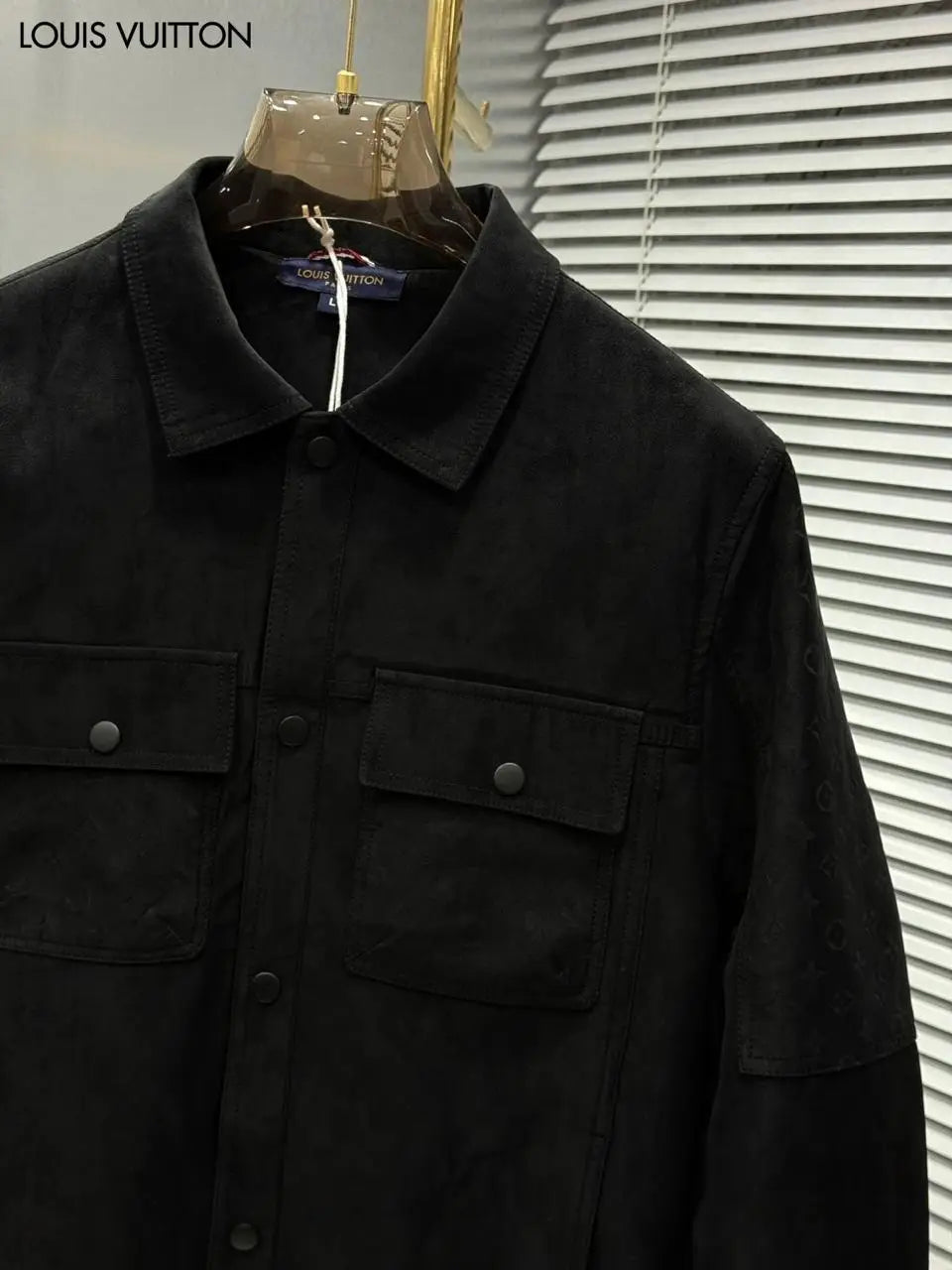 Loui_s Vuitton Imported Monogr_am Embossed Premium Suede Leather Jacket (DN 102)