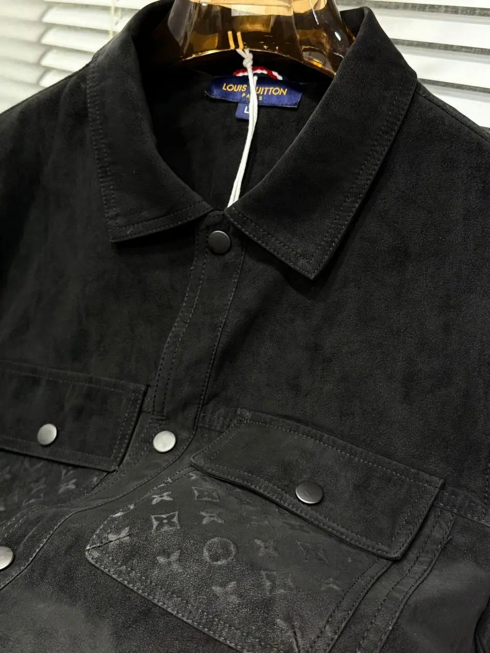 Loui_s Vuitton Imported Monogr_am Embossed Premium Suede Leather Jacket (DN 102)