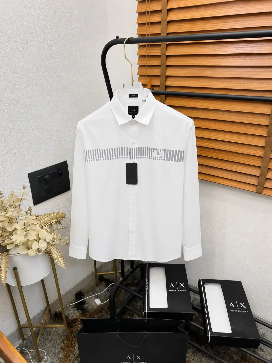 Arman_i E_Xchange Reflective Lining Print Premium Partywear Shirt With Og Box & Bag (DN 604)
