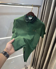 Lacost e Olive Green Embroidery Logo Premium Polo T-Shirt
