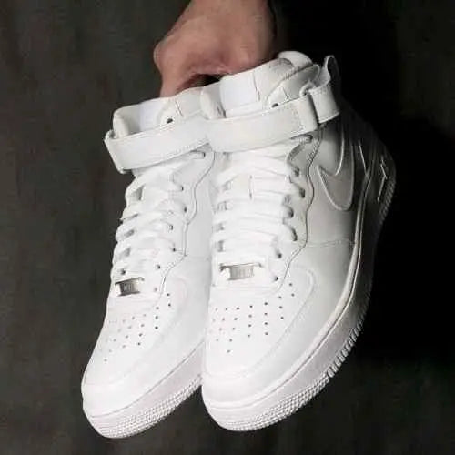 Nikee airforce long mid LEATHER WHITE