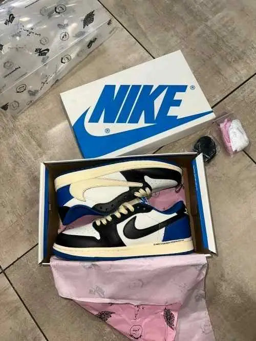 Jordan 1 Low Fragment X Travis Scott With Plastic Packing Semi UA