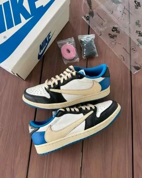 Jordan 1 Low Fragment X Travis Scott With Plastic Packing Semi UA