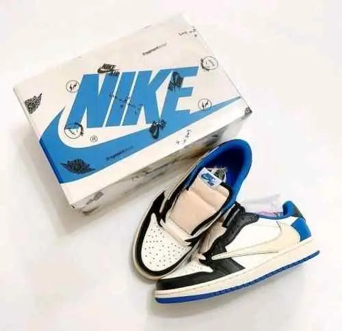Jordan 1 Low Fragment X Travis Scott With Plastic Packing Semi UA