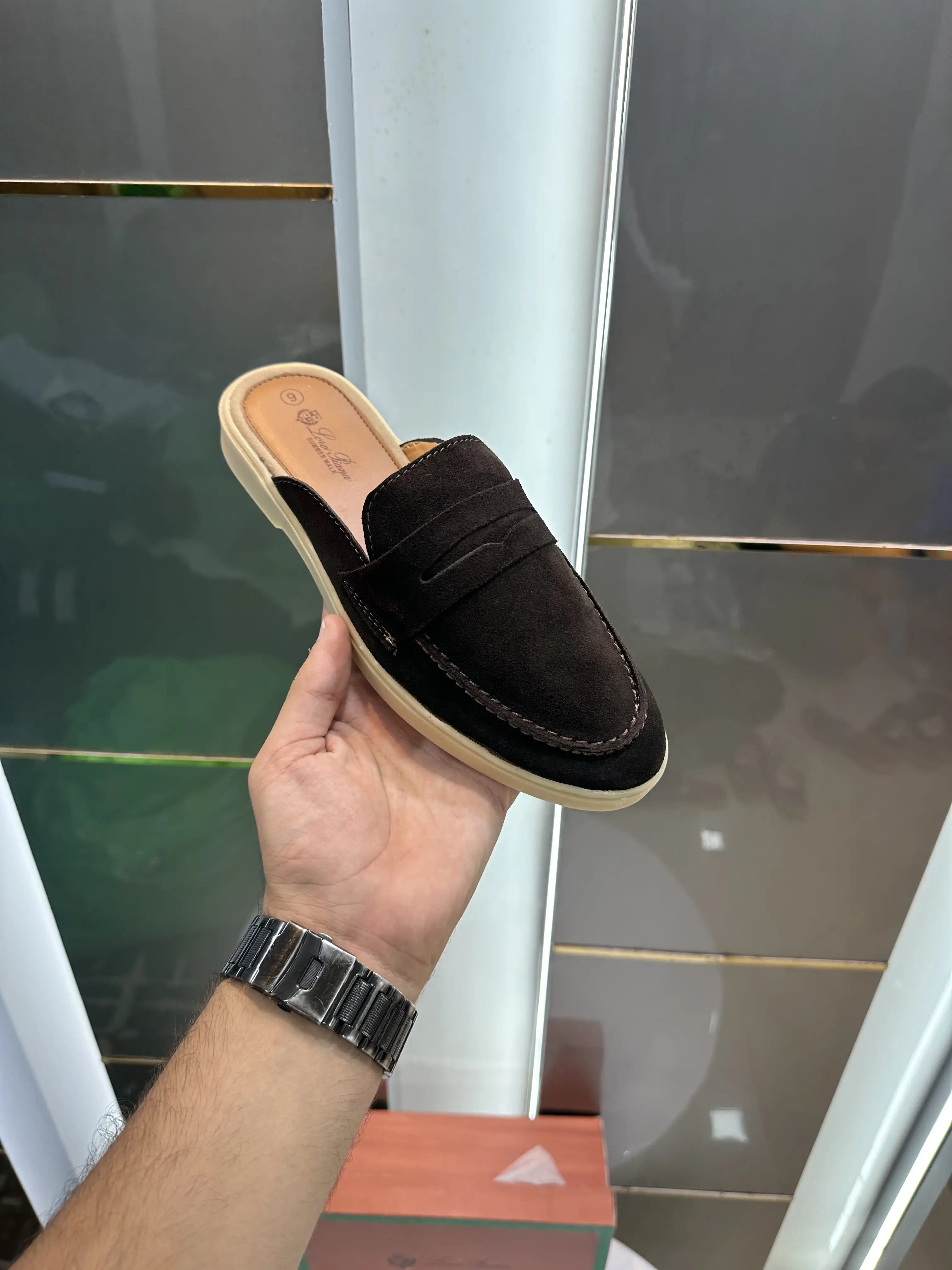 Loro_Piana Slip-Ons Brown