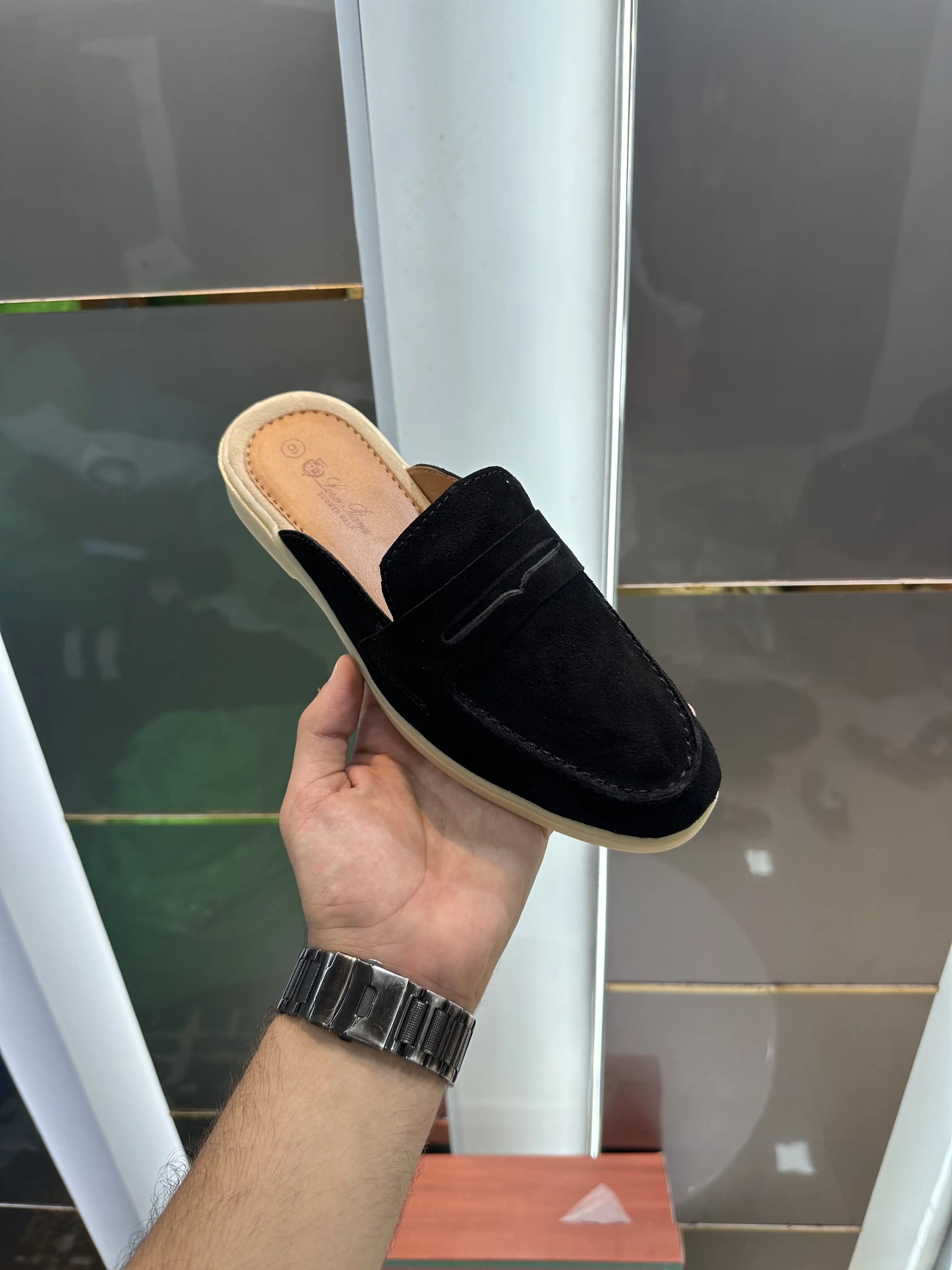 Loro_Piana Slip-Ons Black
