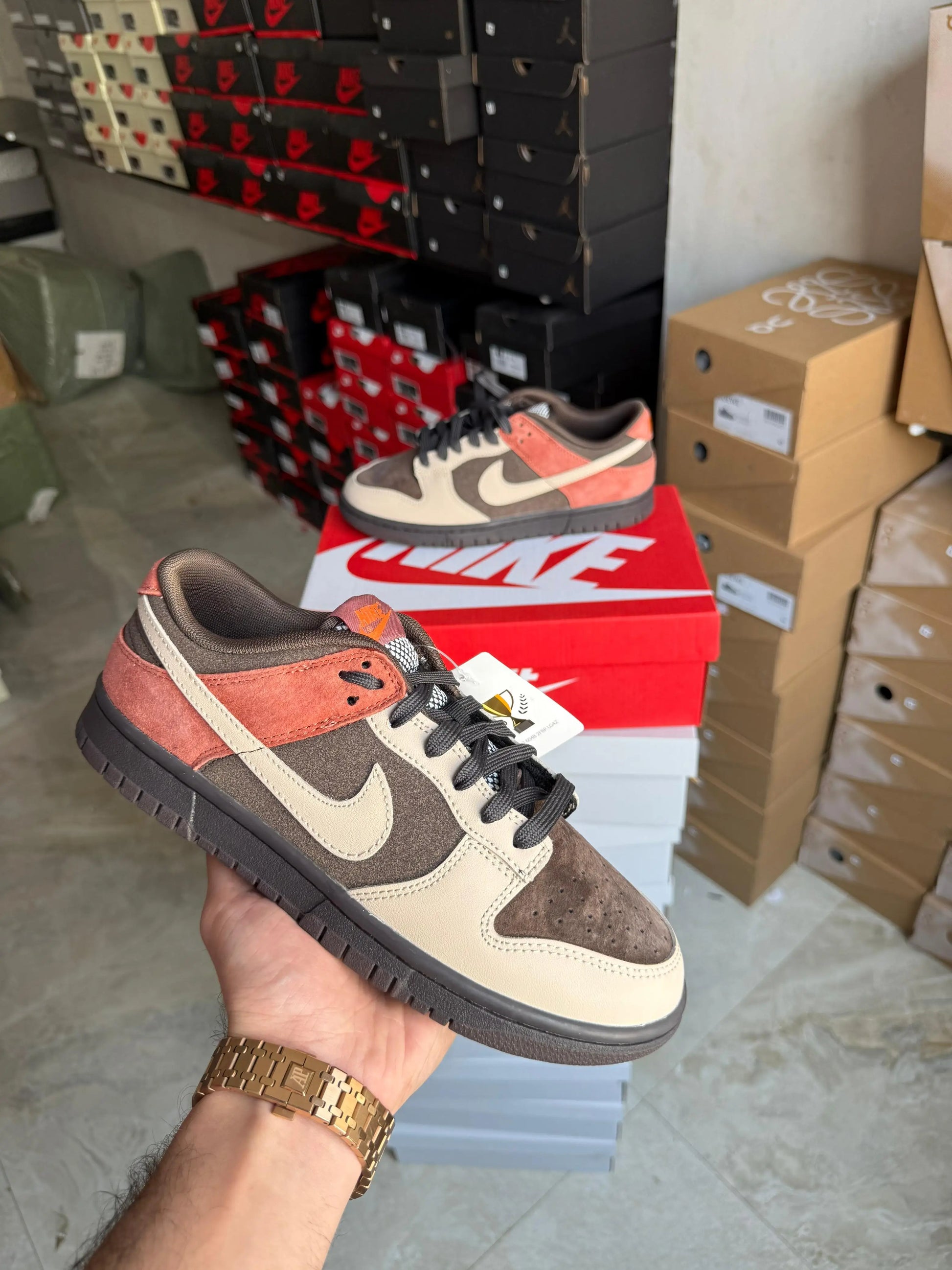 Nikee Dunk Low Red Panda Brown Suede