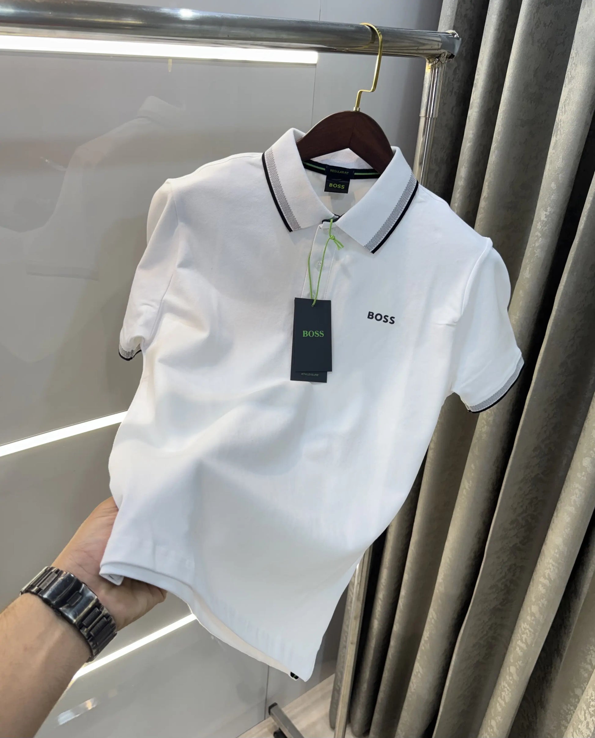 Hugo  Bos s White Logo Work Premium Polo T-shirt
