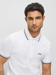 Hugo  Bos s White Logo Work Premium Polo T-shirt