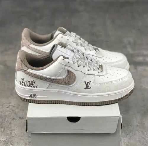 nikee airforce 1 low x  louiss vuitton white brown sale