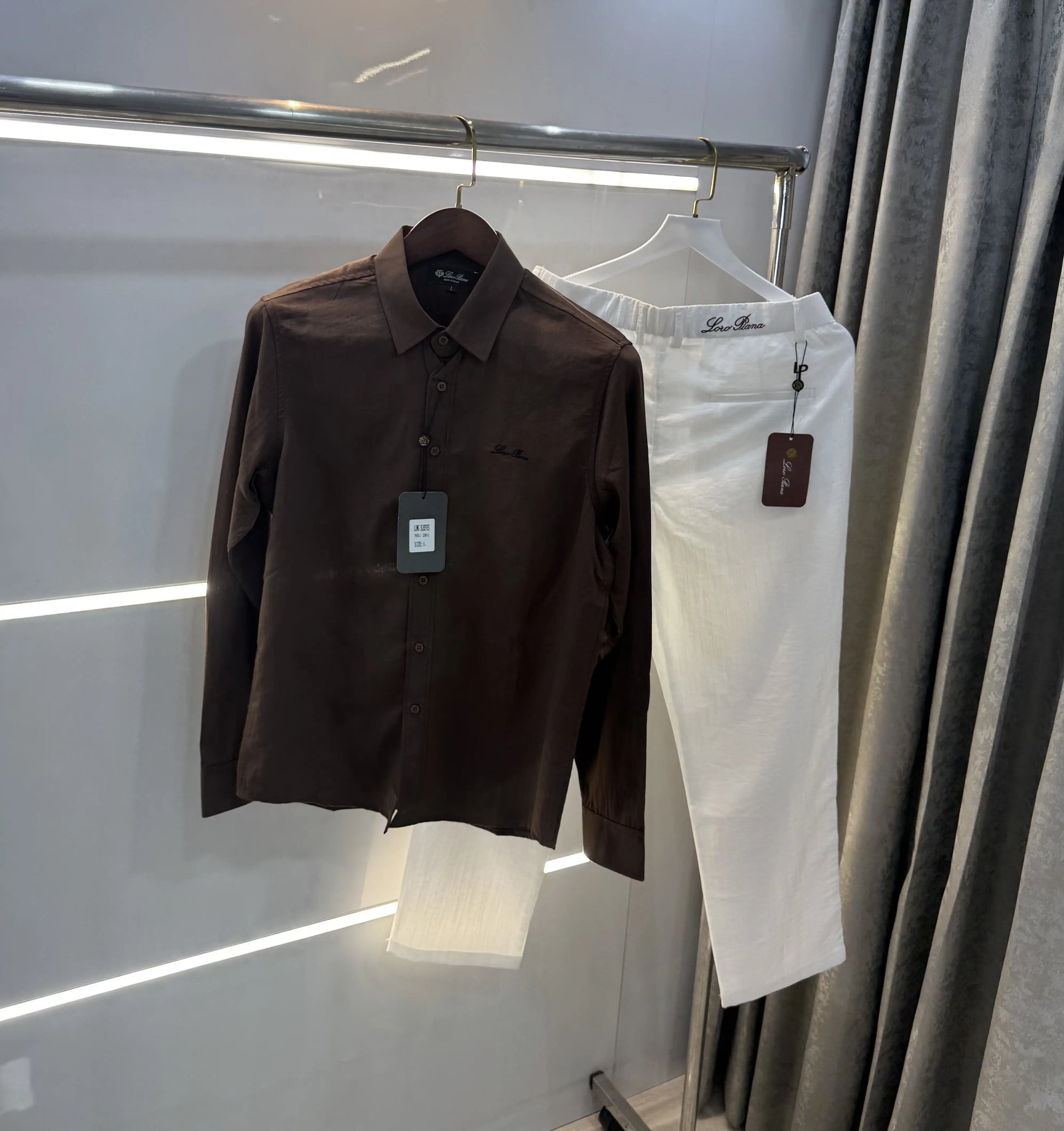 Loro Piana Brown White Italian Imported Combo