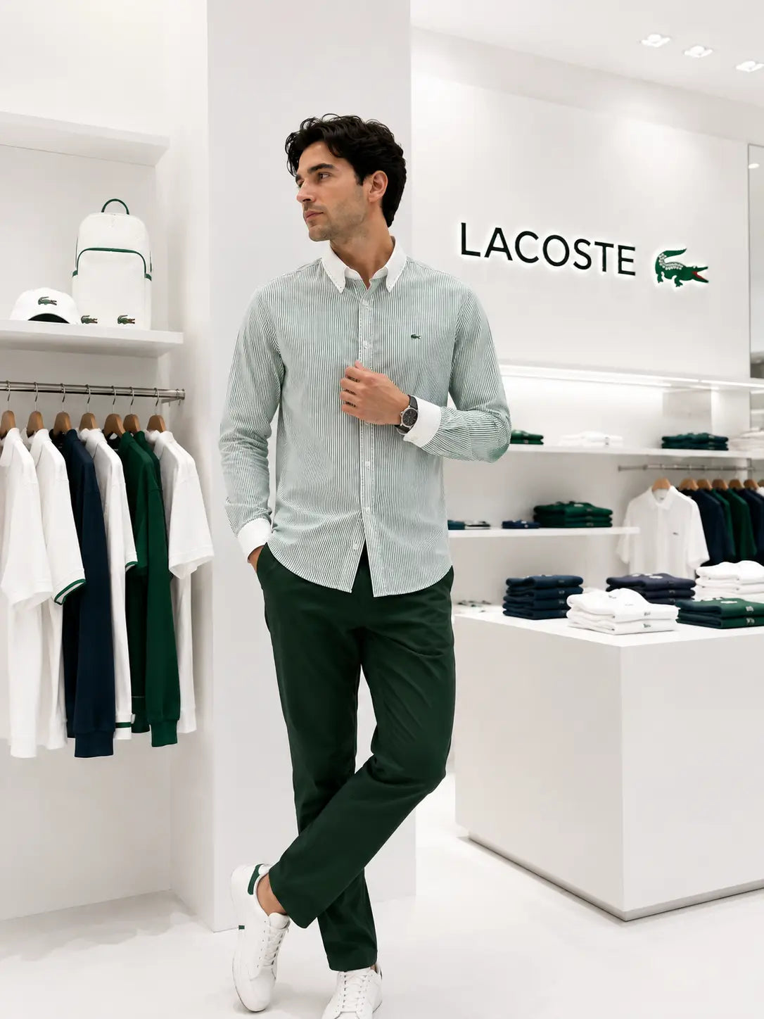 Lacost e  Embroidery Logo Premium Oxford Shirt