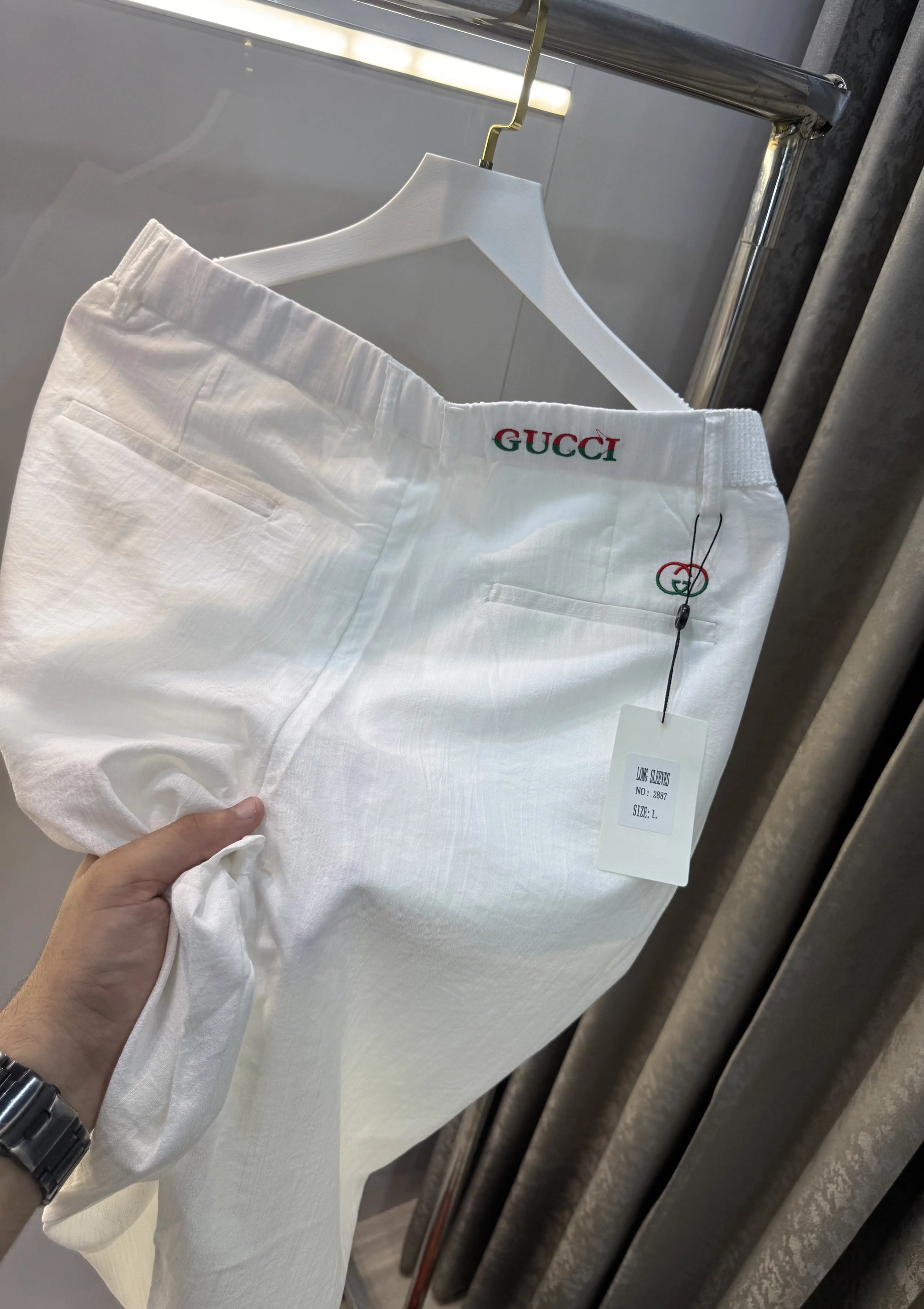 Gucc i Pink White Italian Imported Combo