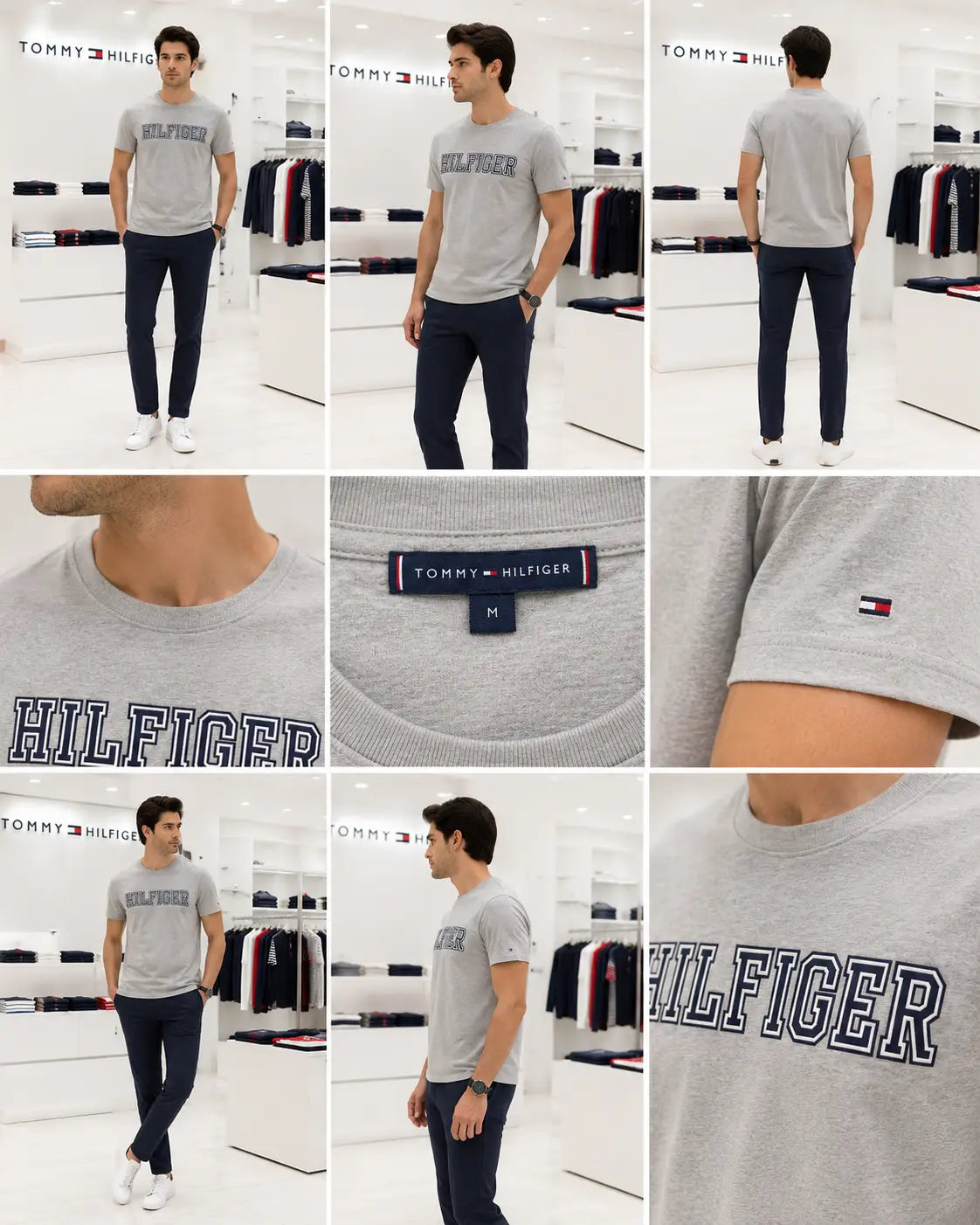 Tommy Hilfige r Grey Embroidery Logo Premium T-Shirt