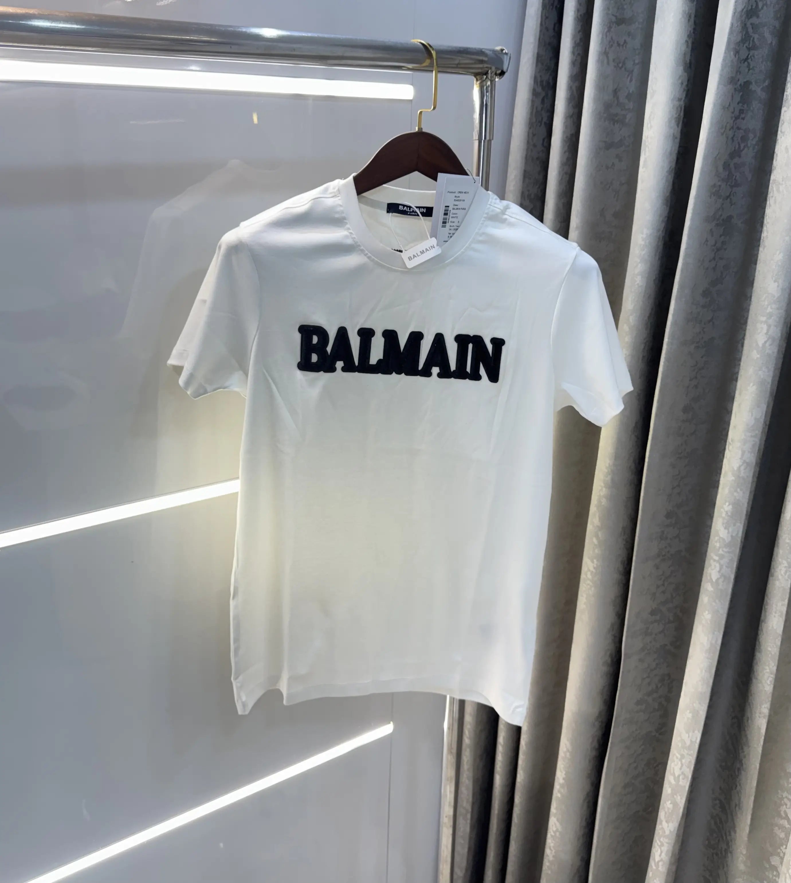 Balmai n Paris White Logo Work Imported T-Shirt