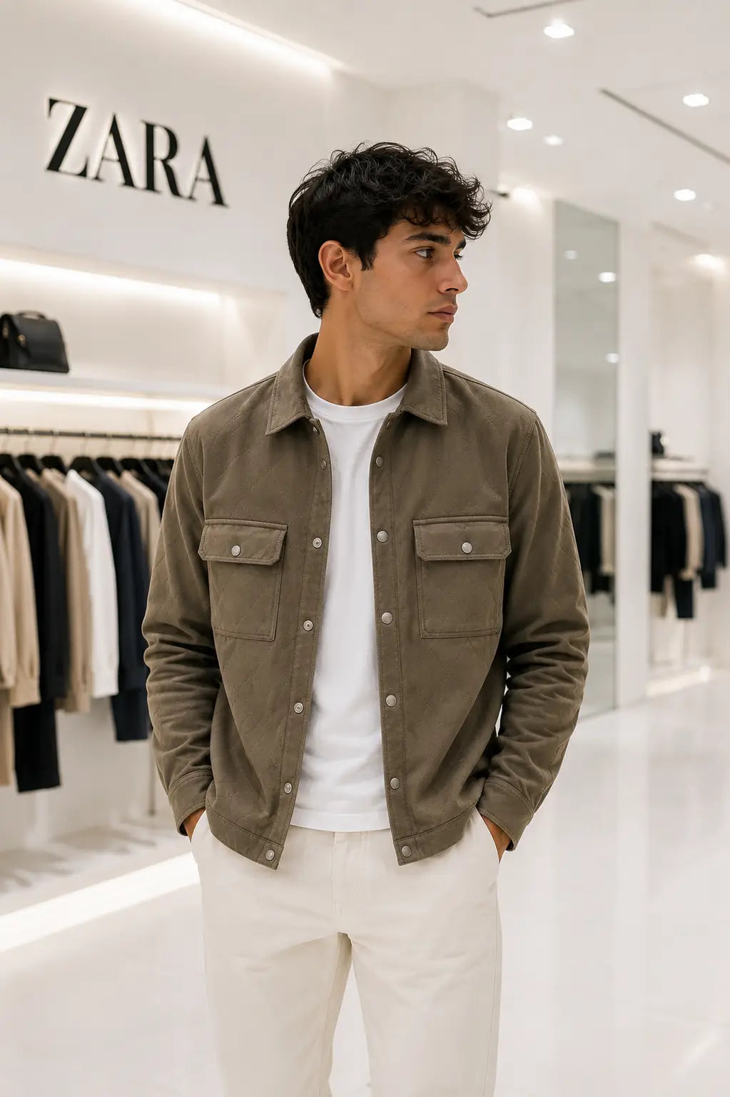 Zar a Olive Designer Classic Bomber Jacket