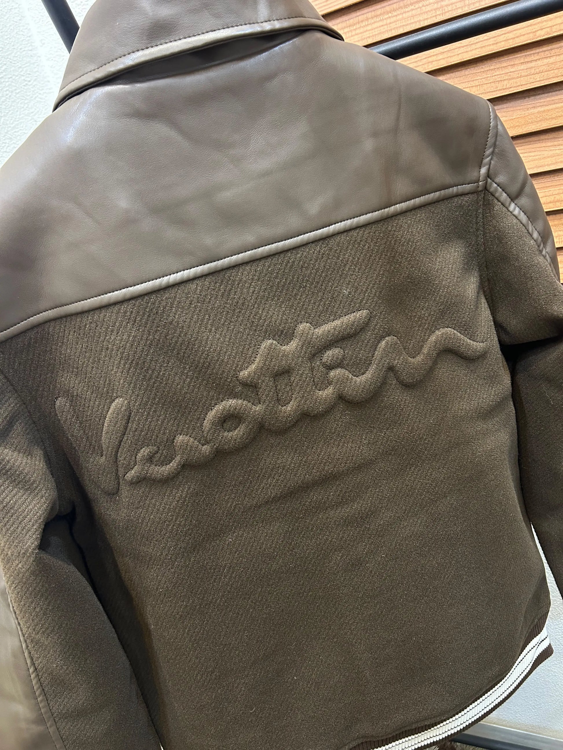 Loui_s Vuitton Imported Exclusive Woollen & Leather Varsity Jacket DN 612