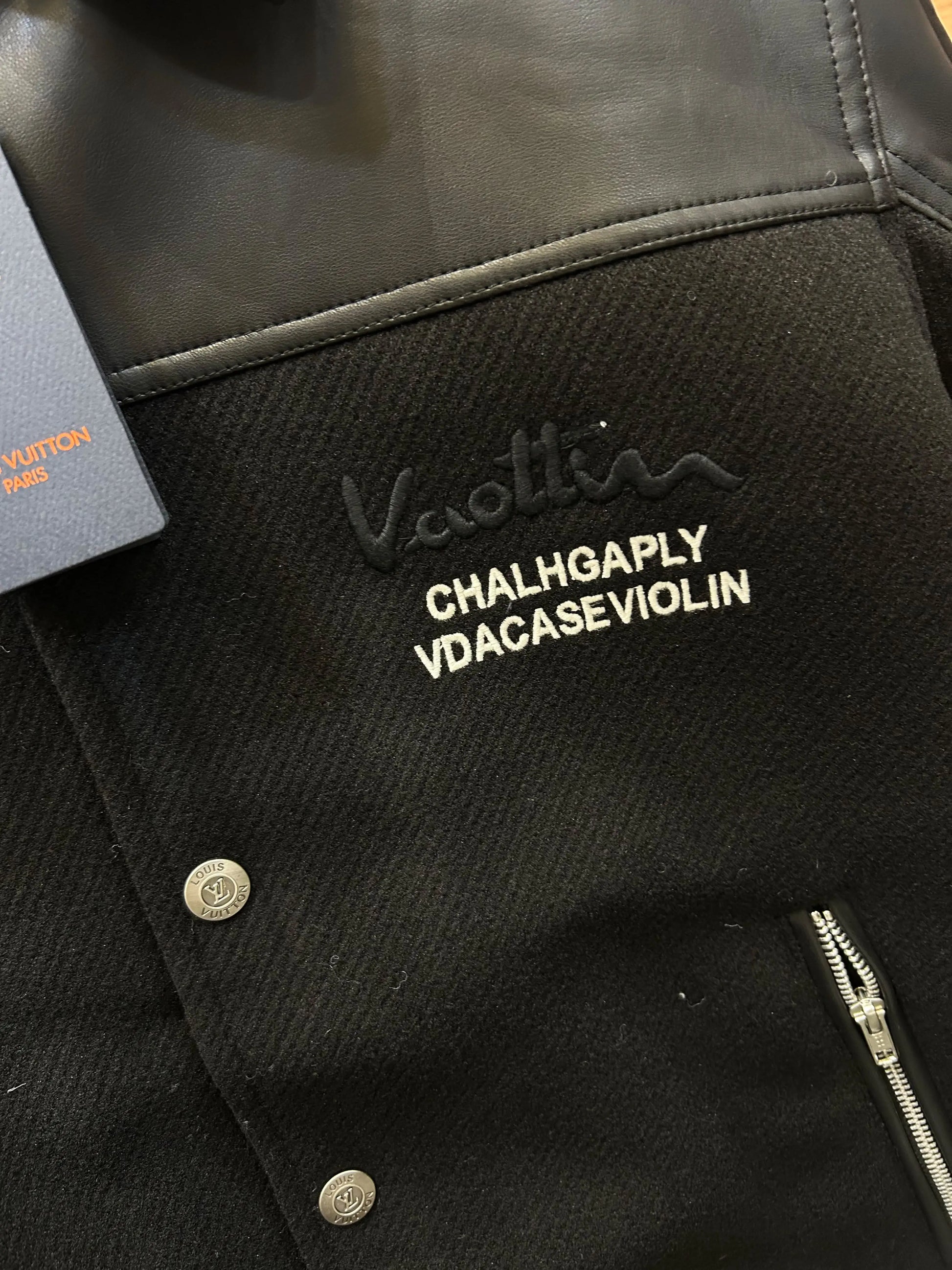 Loui_s Vuitton Imported Exclusive Woollen & Leather Varsity Jacket DN 612