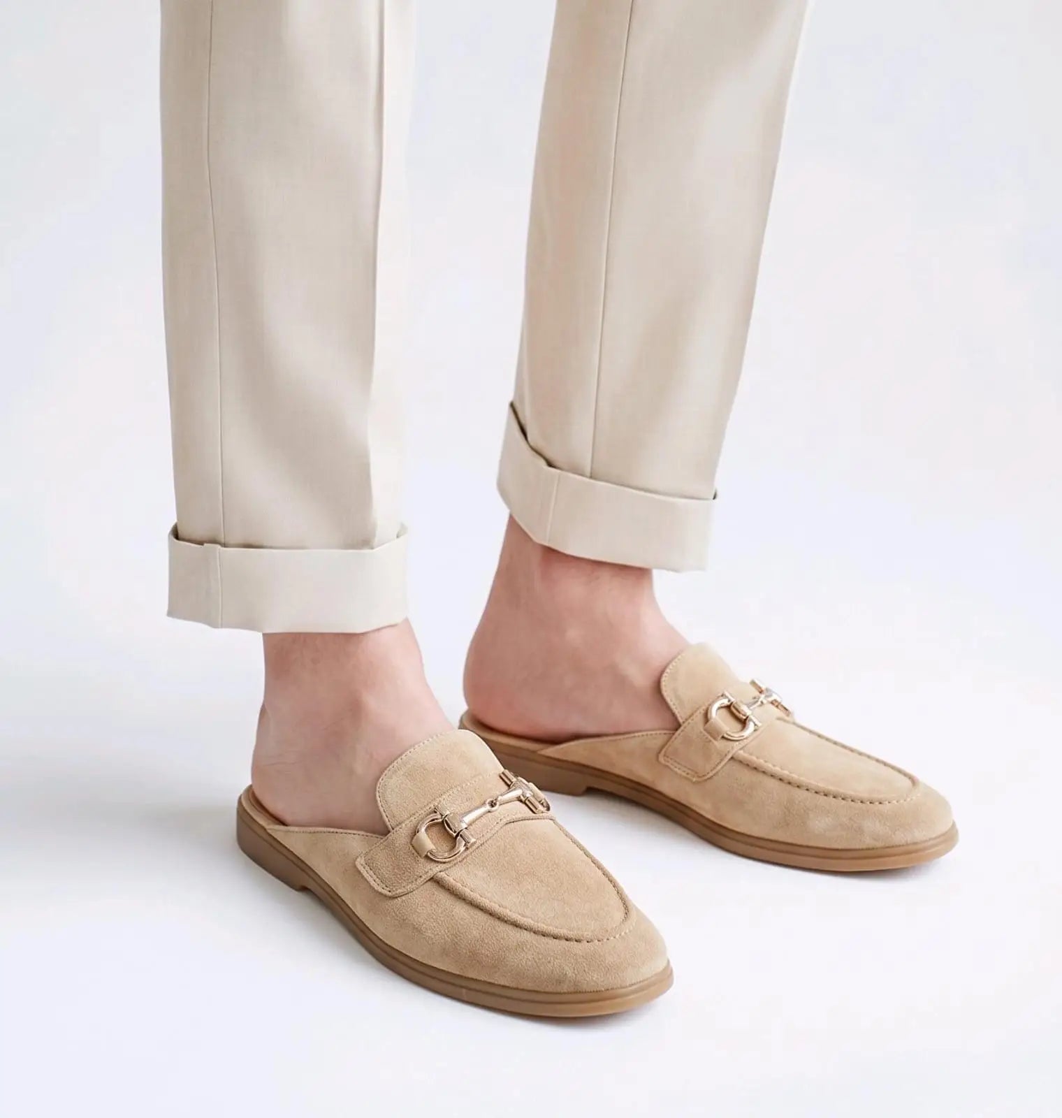 Salvatore_Ferragamo Beige Premium Suede Leather Slip-Ons
