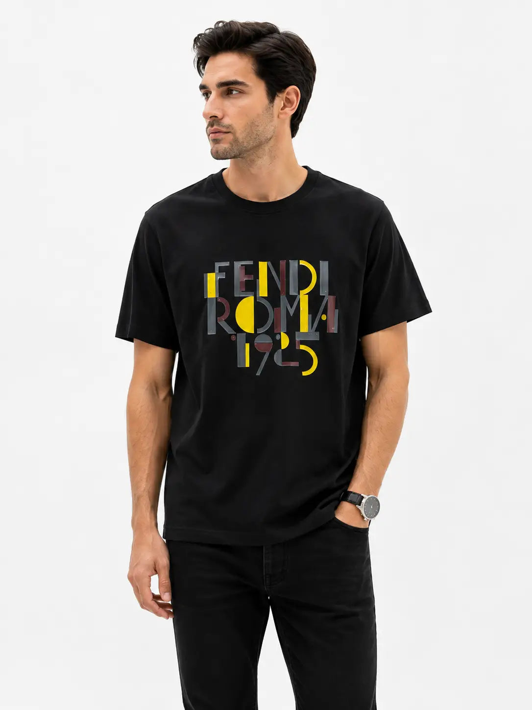 Fend i Black BLogo Work Imported T-Shirt