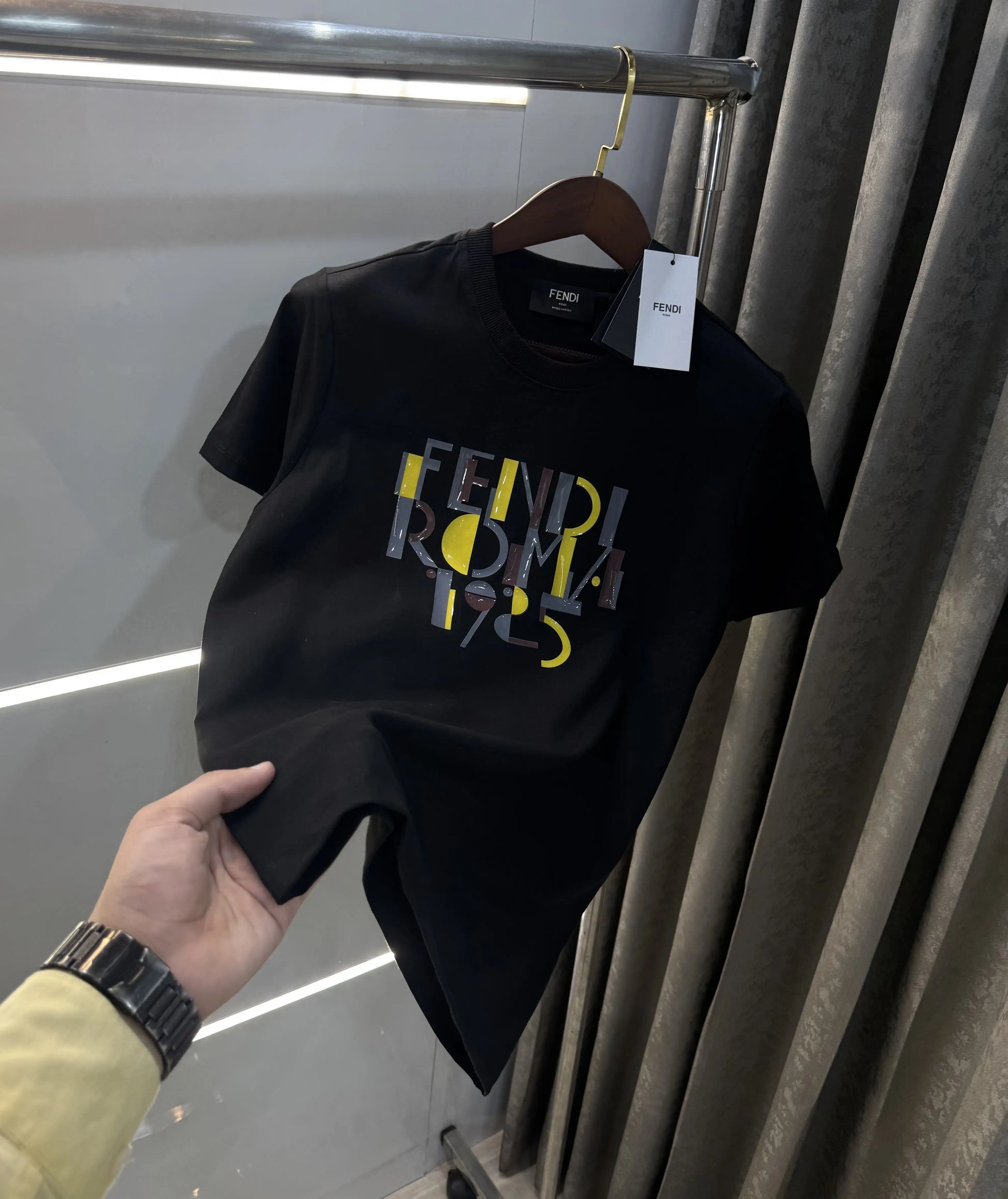 Fend i Black BLogo Work Imported T-Shirt