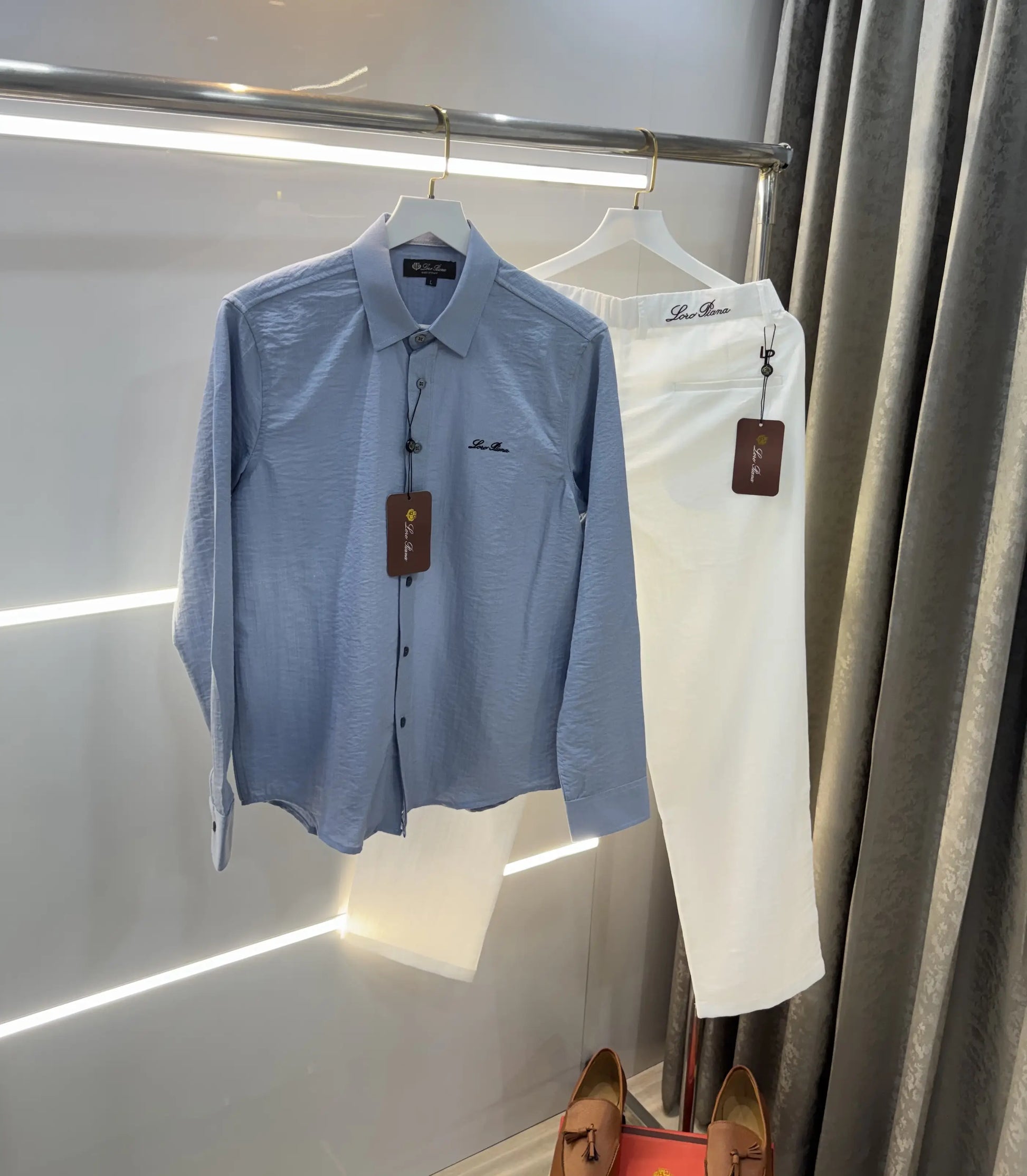 Loro Piana Sky Blue White Italian Imported Combo