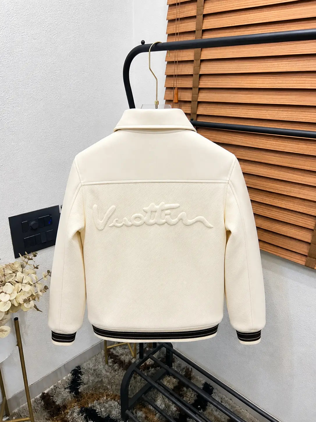 Loui_s Vuitton Imported Exclusive Woollen & Leather Varsity Jacket DN 612