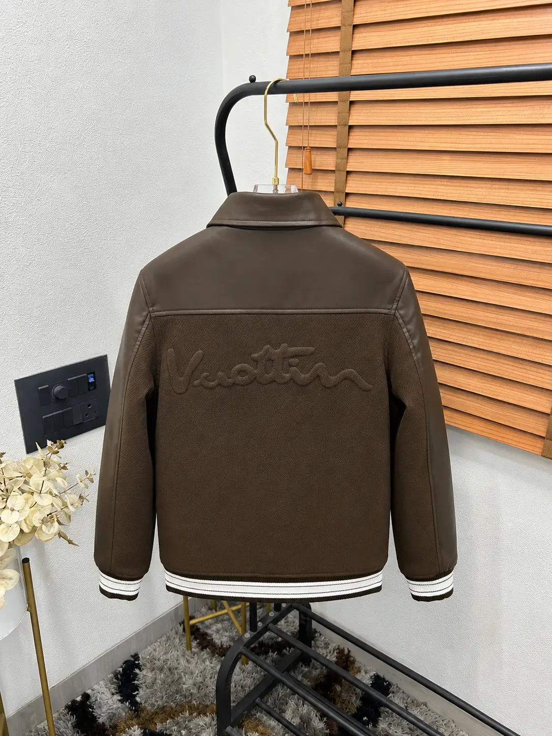 Loui_s Vuitton Imported Exclusive Woollen & Leather Varsity Jacket DN 612