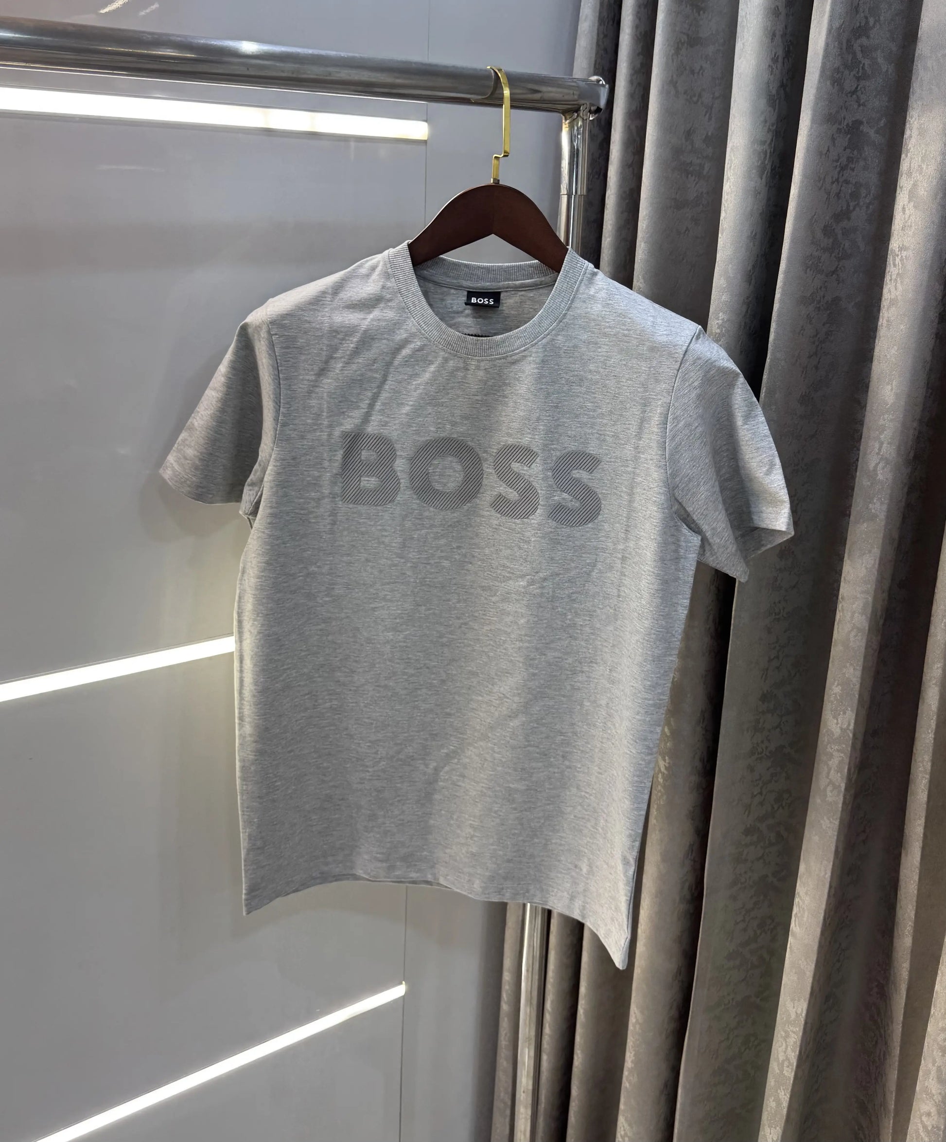 Hugo Bos s Grey Embroidery Logo Premium T-Shirt