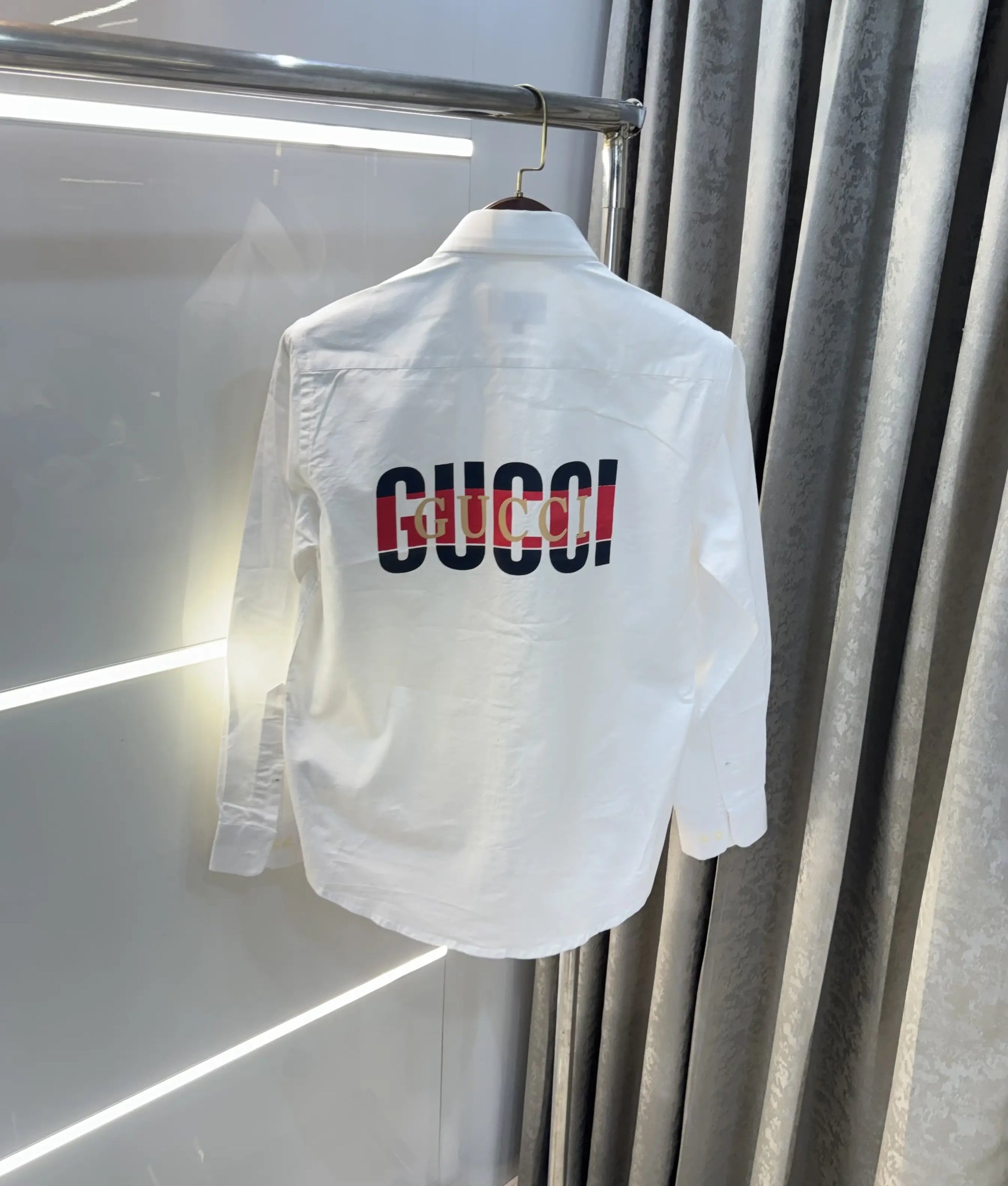 Gucc i White Logo Work Premium Shirt