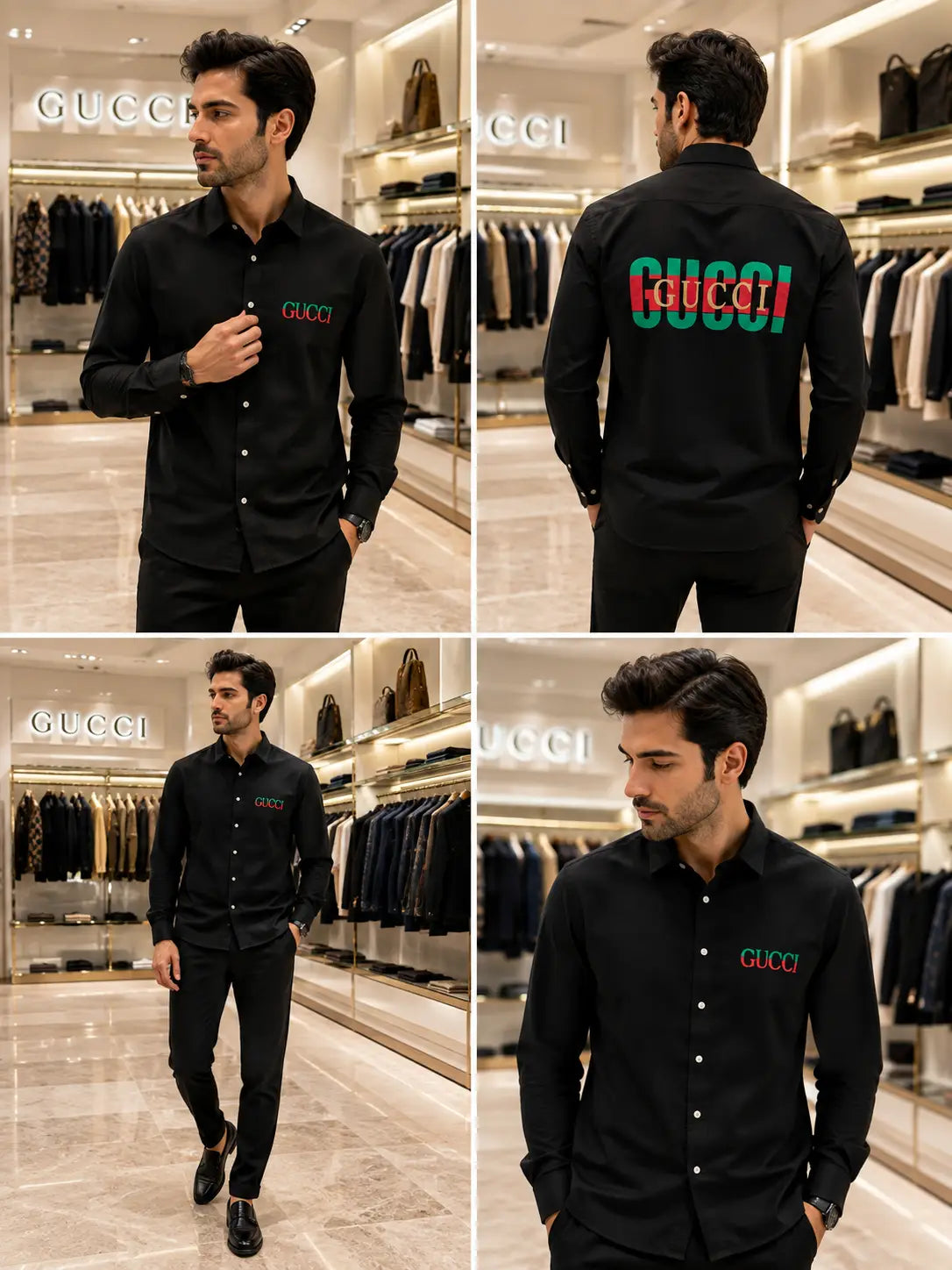 Gucc i Black Logo Work Premium Shirt