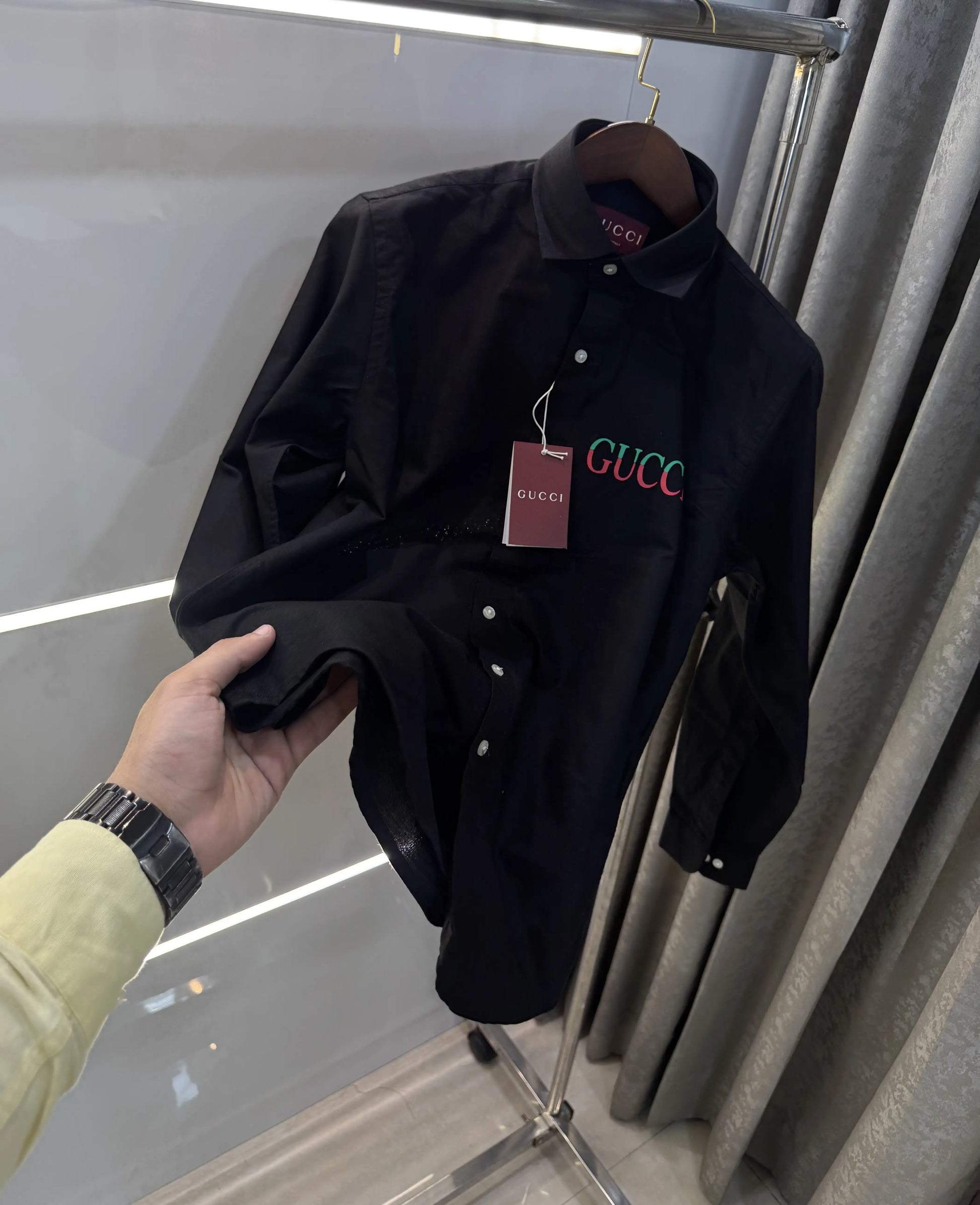 Gucc i Black Logo Work Premium Shirt
