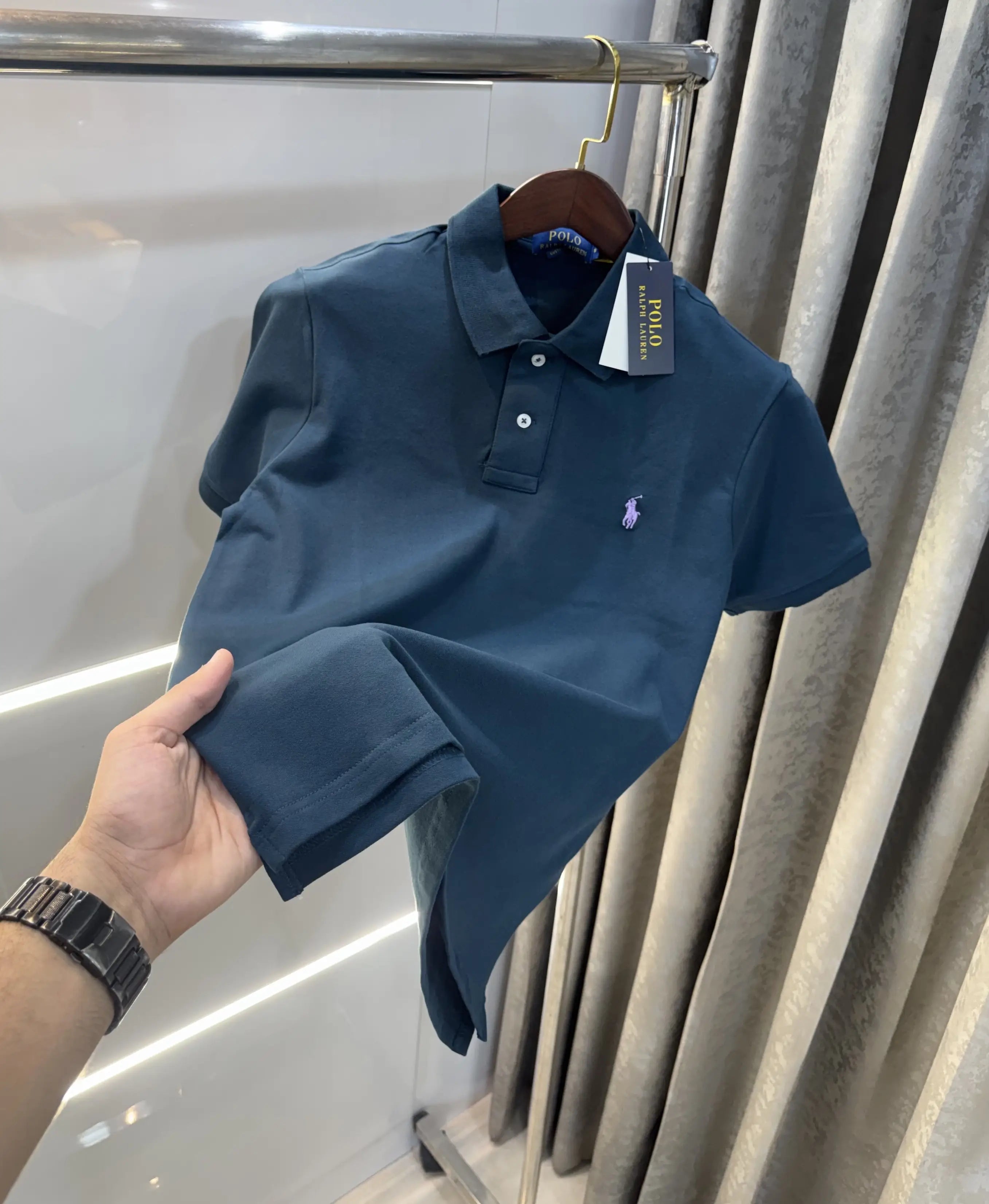 Ralph Lauren Bottle Green Embroidery Logo Premium Classic Polo T-Shirt