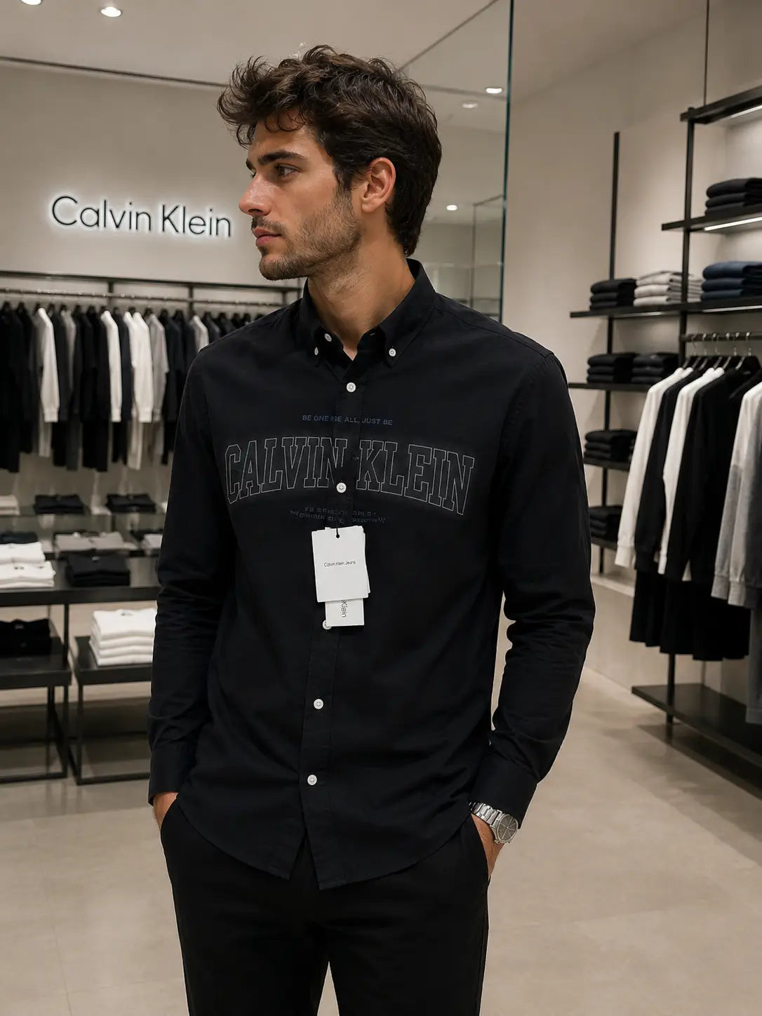 Calvin. Klein Black Logo Work Premium Shirt