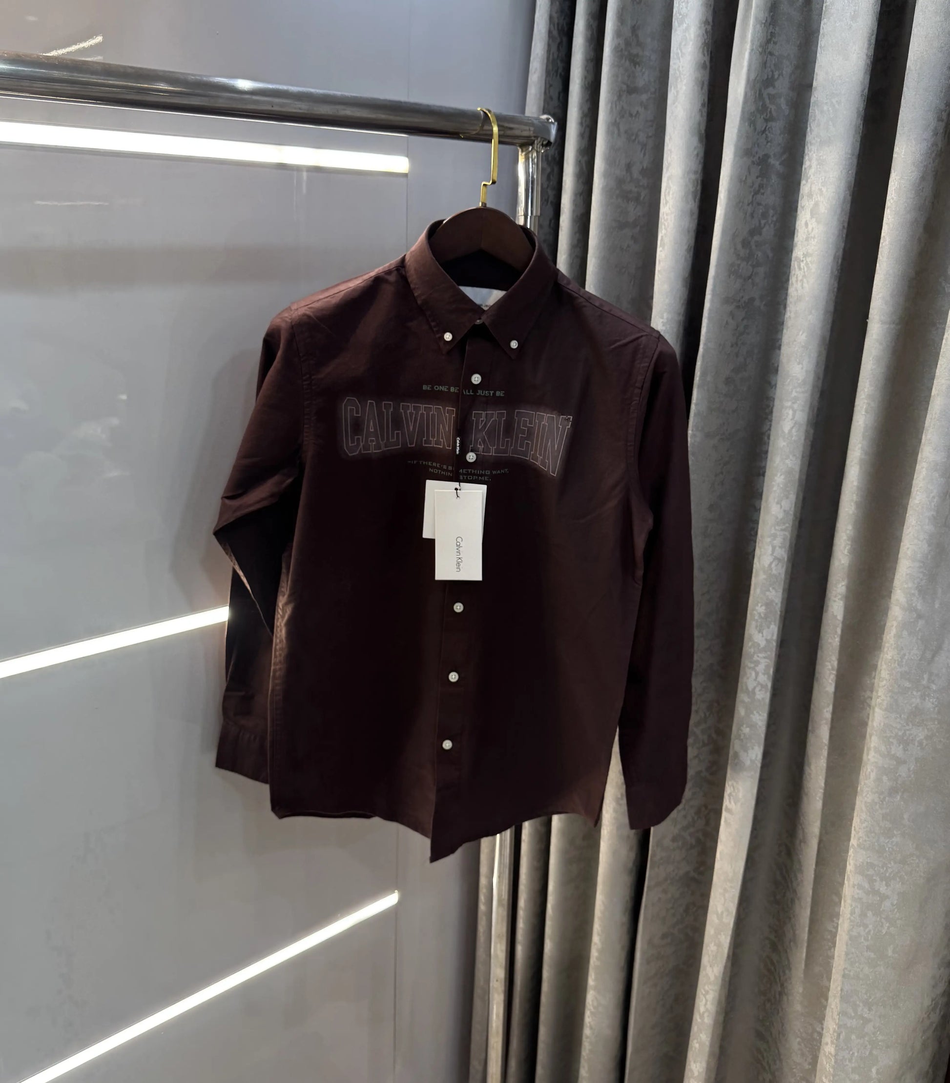 Calvin. Klein Wine Logo Work Premium Shirt